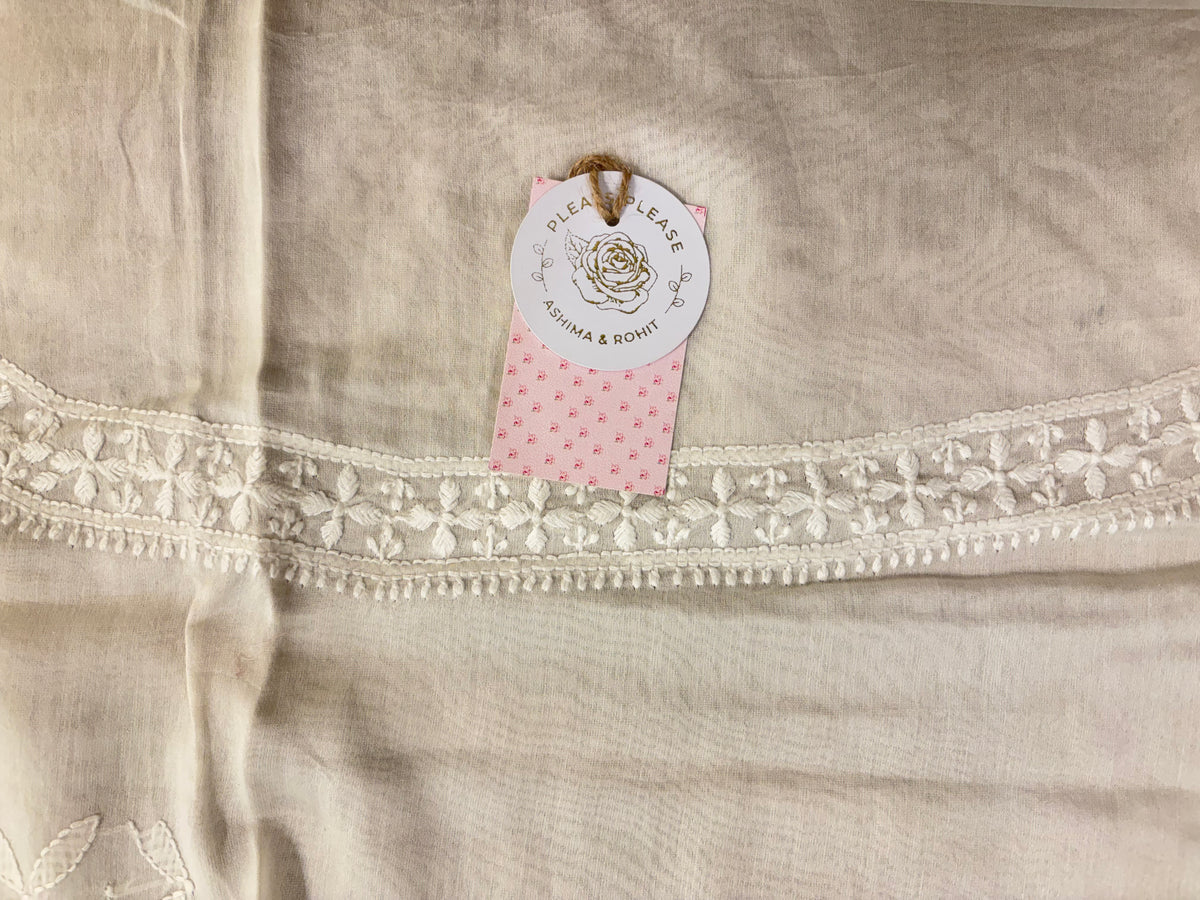 Dyeable Chanderi Men’s Chikankari Kurta