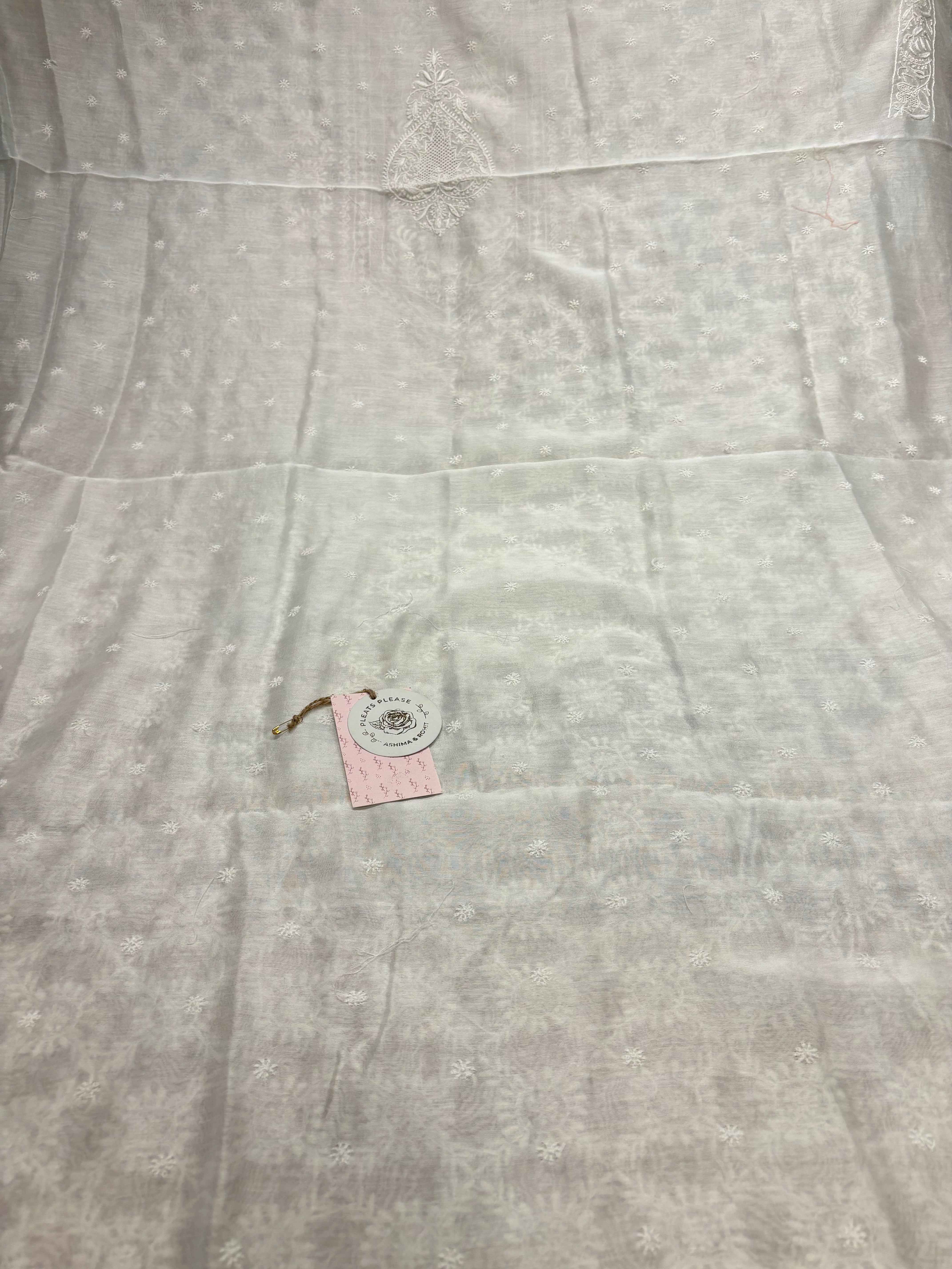 Dyeable Chanderi Silk Chikankari Men’s kurta - Pleats PleaseChikankari