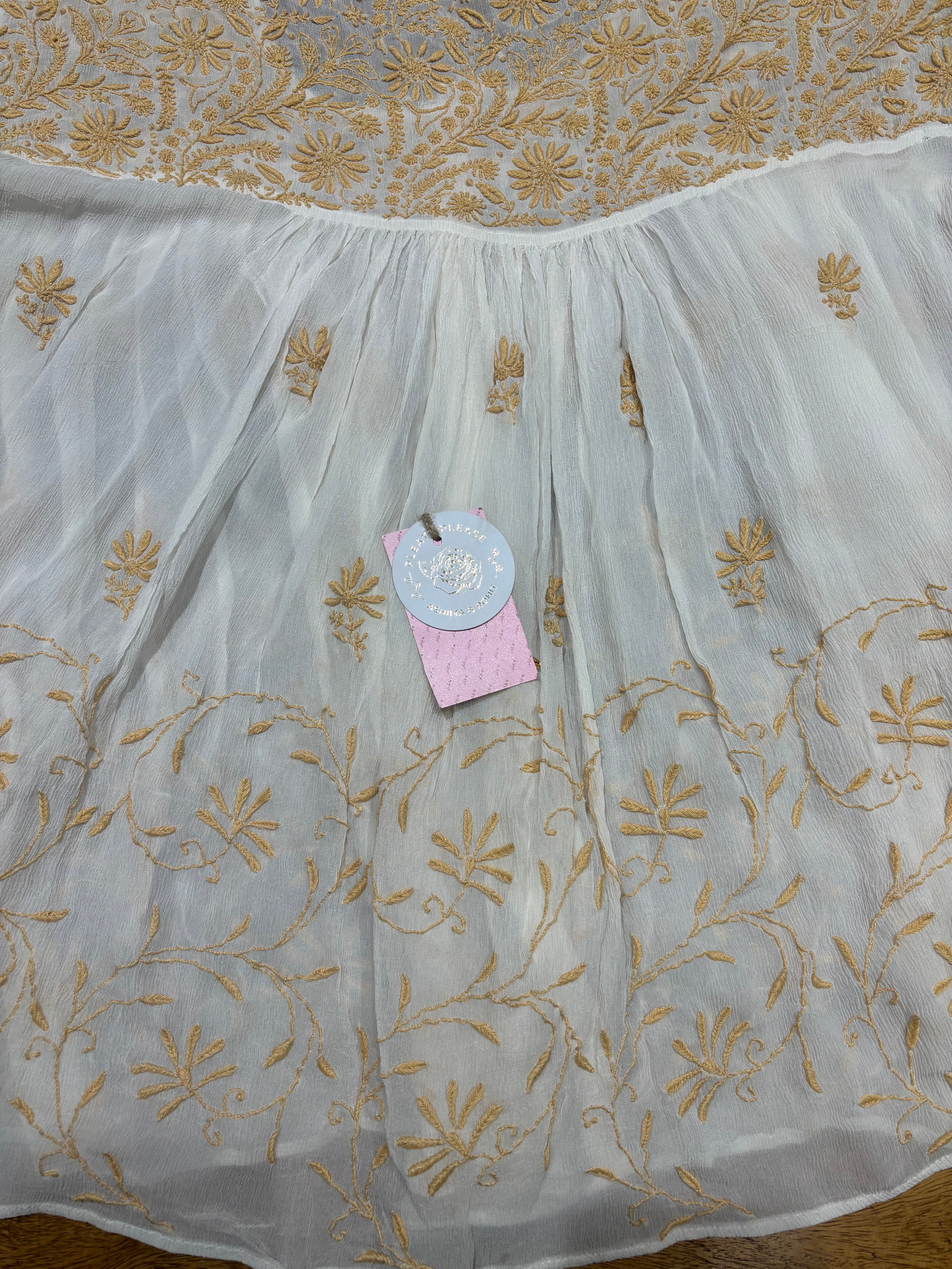 Dyeable Pure and Premium Chiffon Chikankari Top