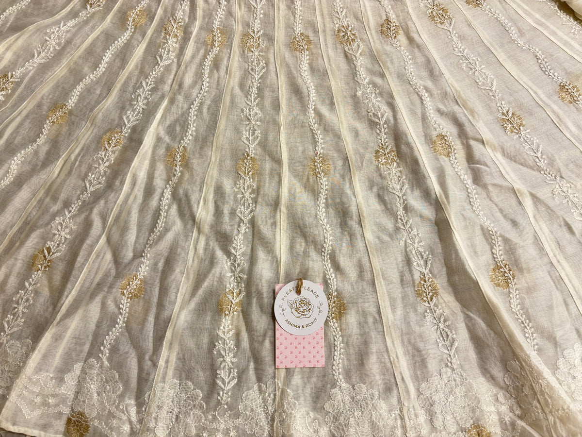 Dyeable Chanderi Silk Chikankari Flared Co-Ord Set