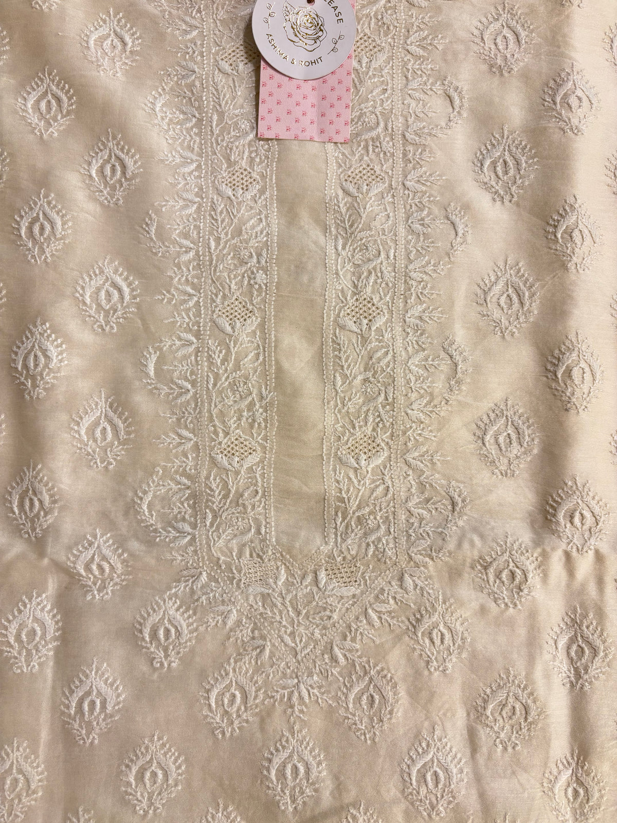 Dyeable Chanderi Silk Chikankari Men’s Kurta