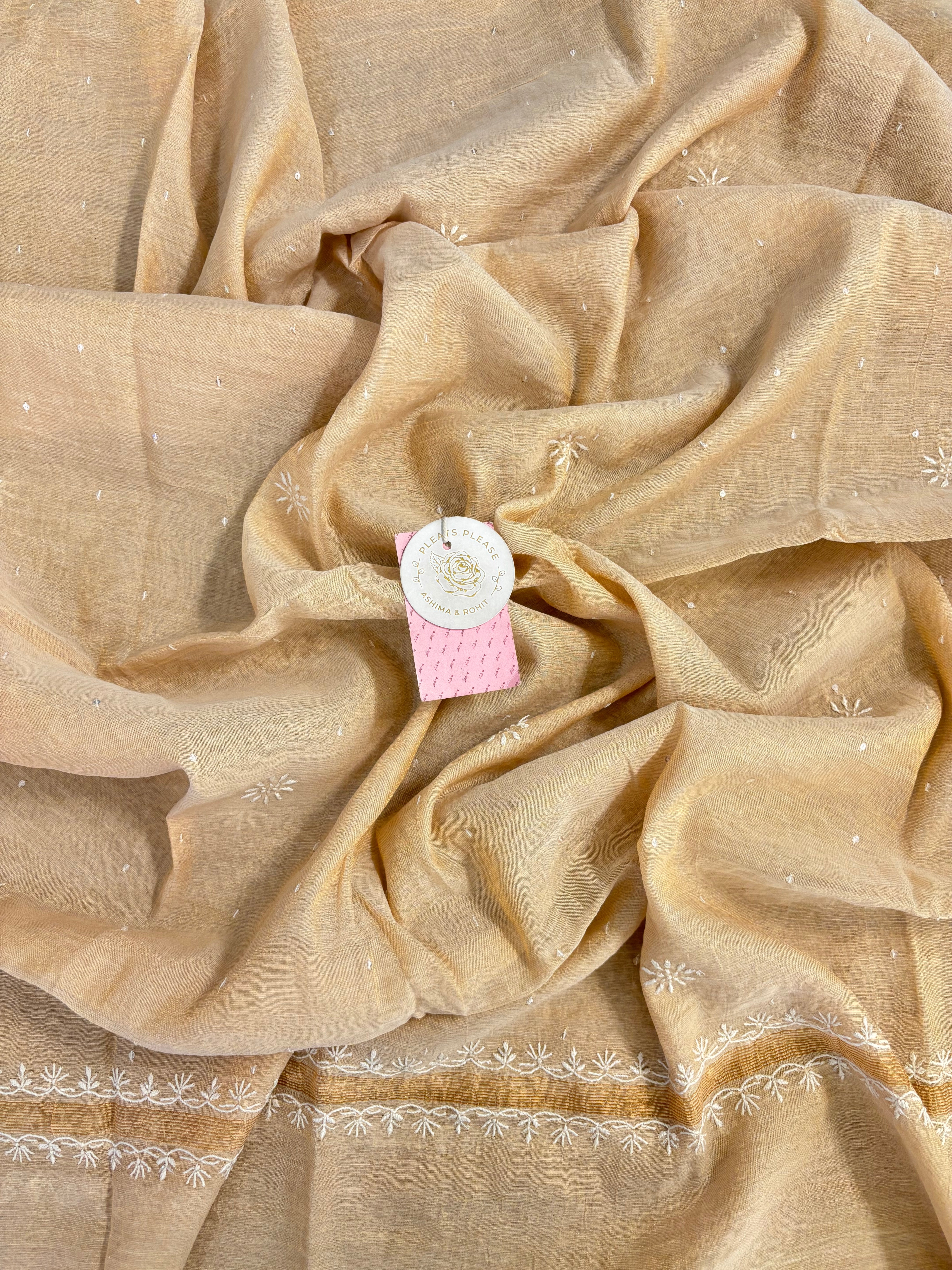 Dyeable Pure Tissue Chikankari Kurta & Dupatta