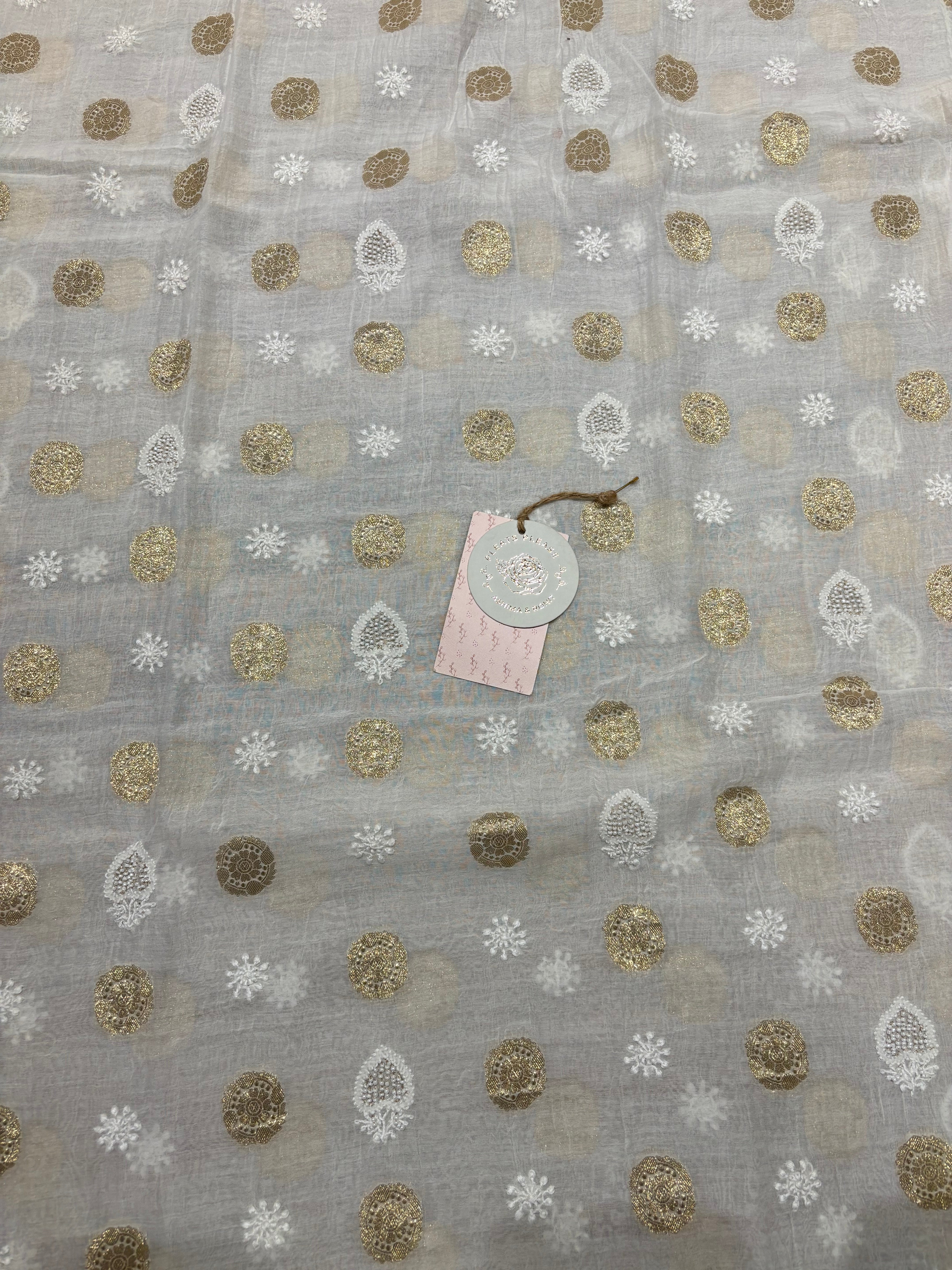 Dyeable Chanderi Mul Chikankari Men’s Kurta