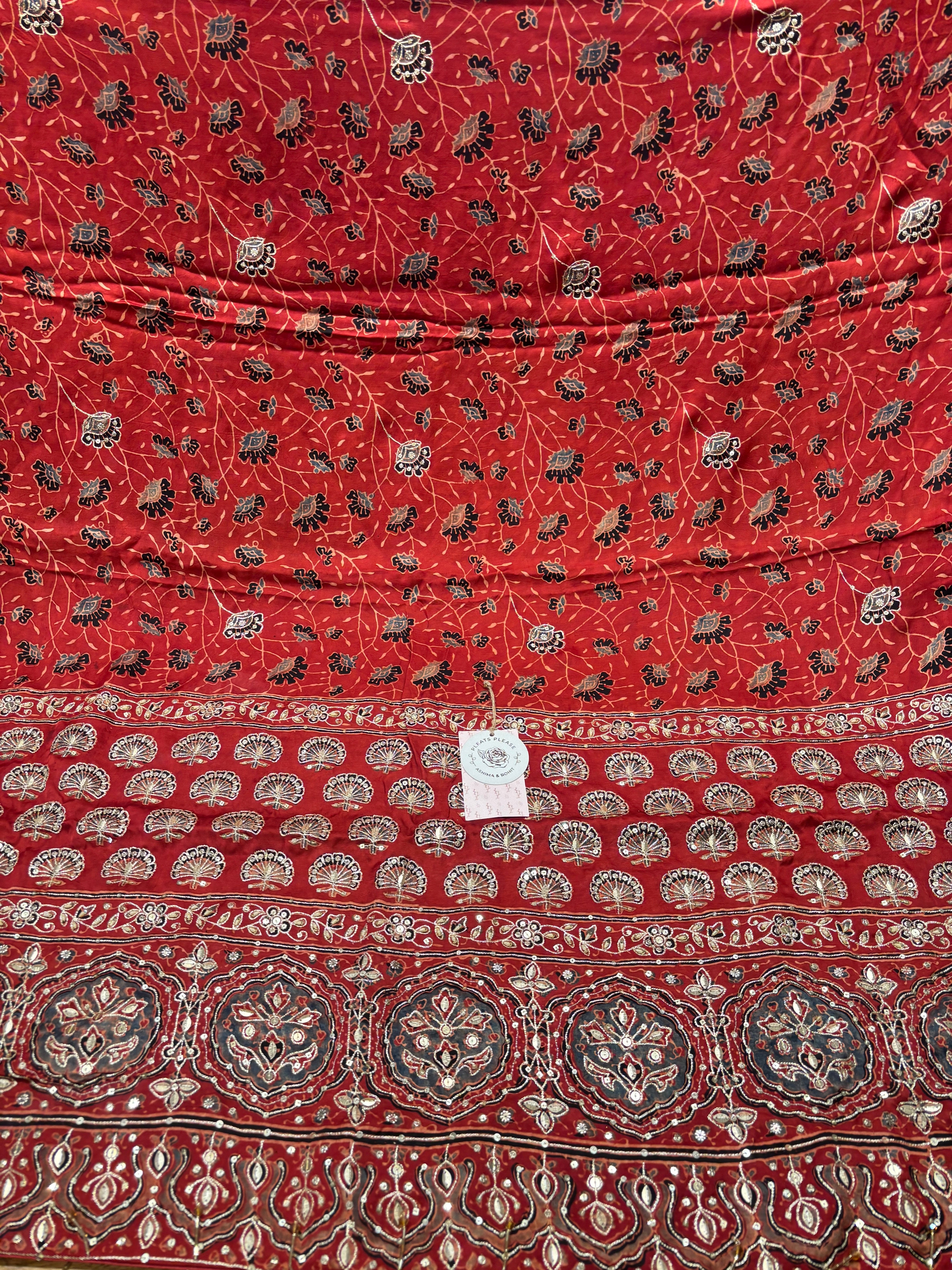 Red Ajrakh Modal Silk Dupatta