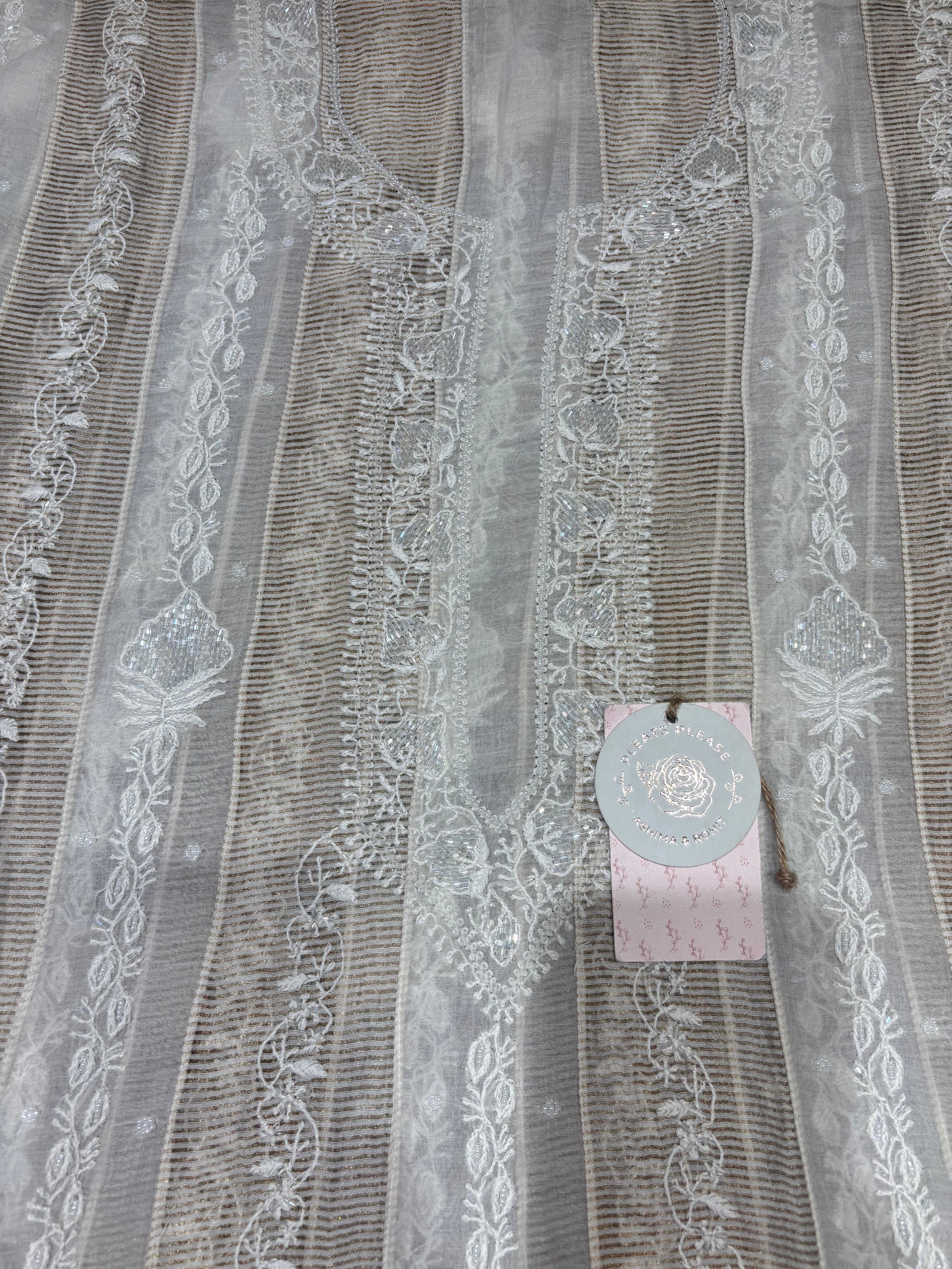 Dyeable Chanderi Silk Chikankari Anarkali & Dupatta Set