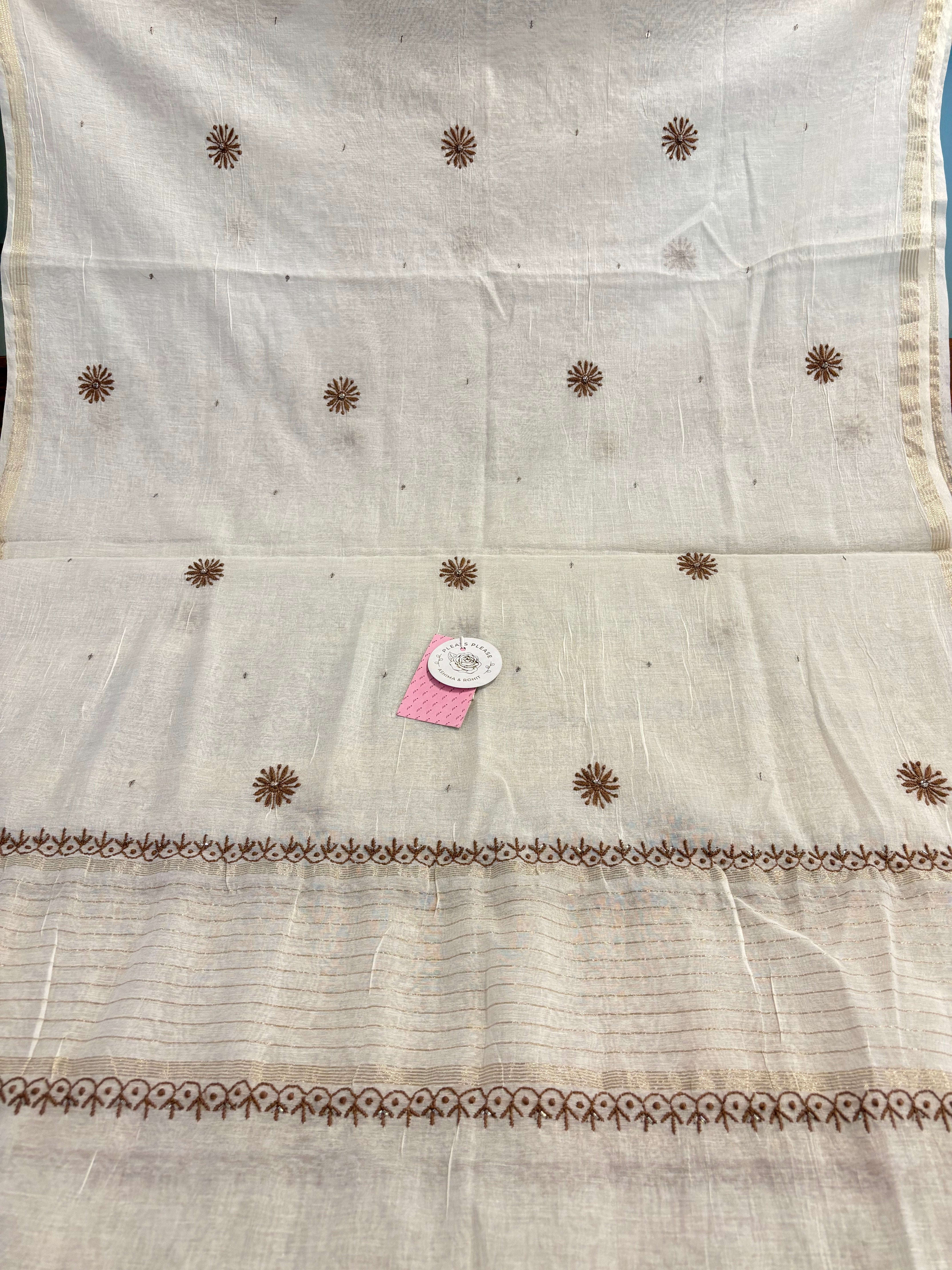 Dyeable Chanderi Chikankari Kurta & Dupatta