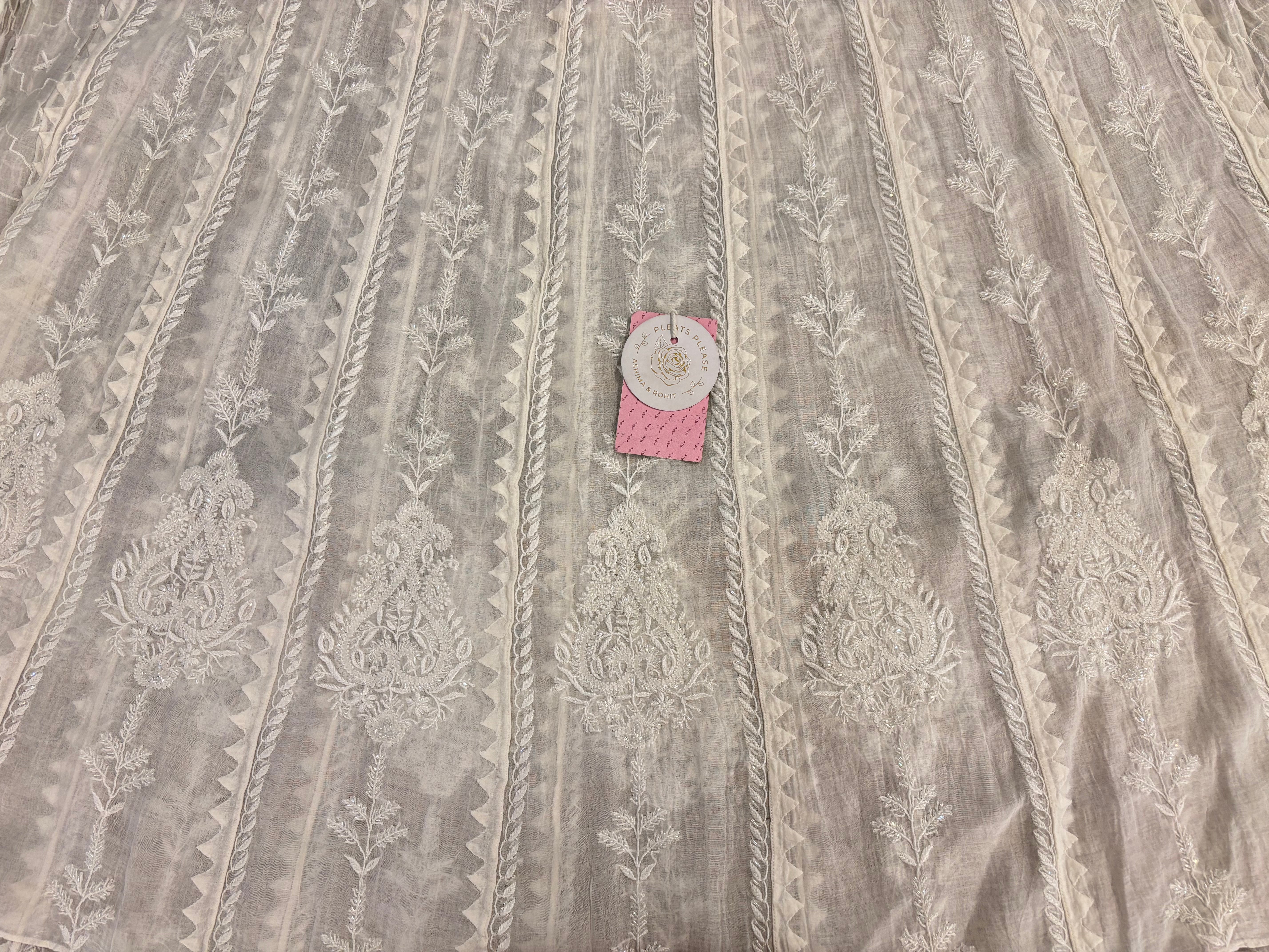 Dyeable Chanderi Mul Chikankari A-Line Anarkali & Dupatta Set