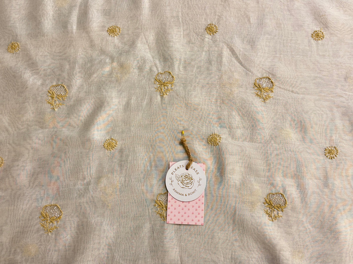 Dyeable Chanderi Silk Chikankari Bnarasi Boota Men’s Kurta