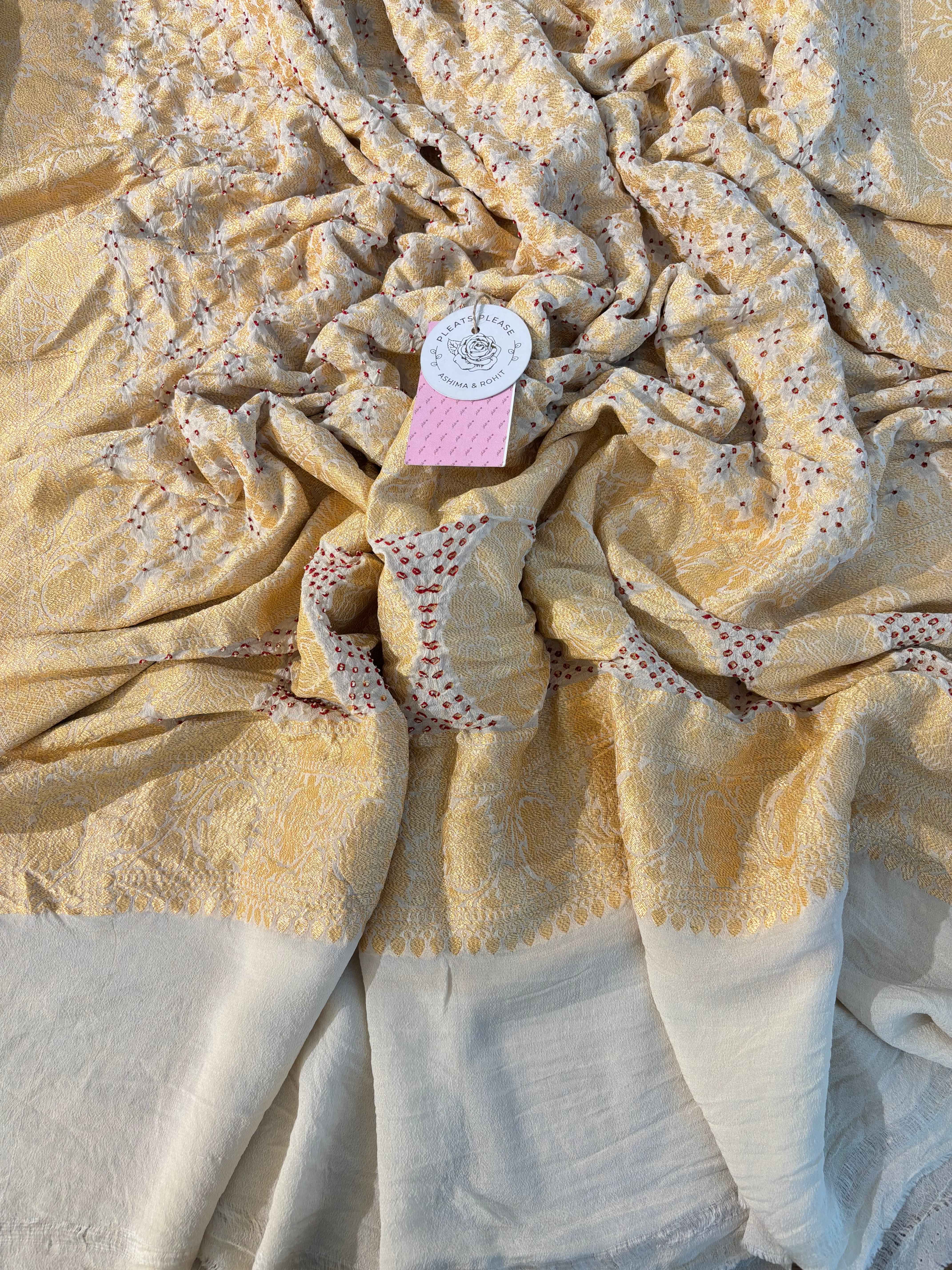Golden Khaddi Georgette Bandhej Dupatta