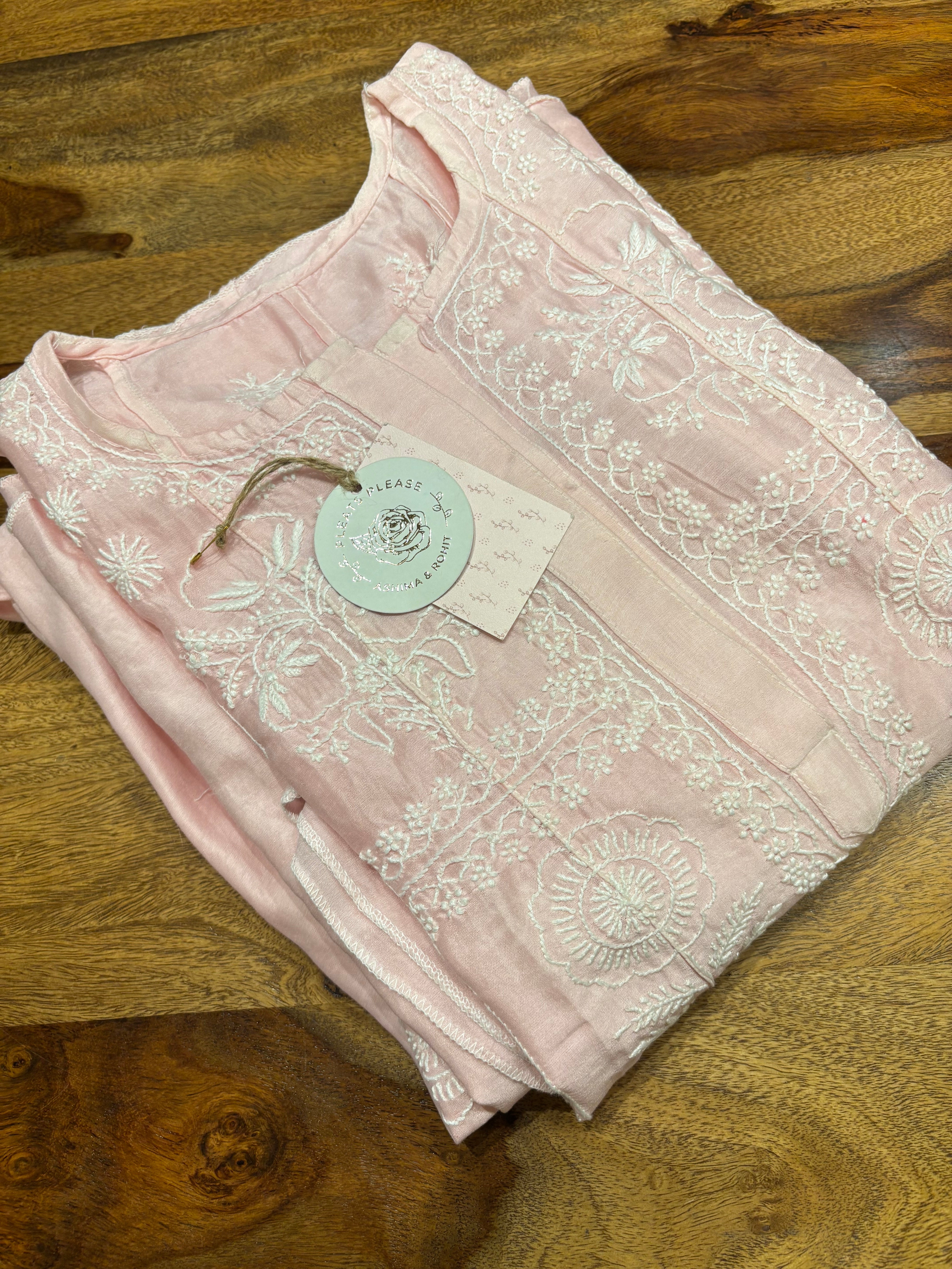Blush Pink Chanderi Silk Anarkali