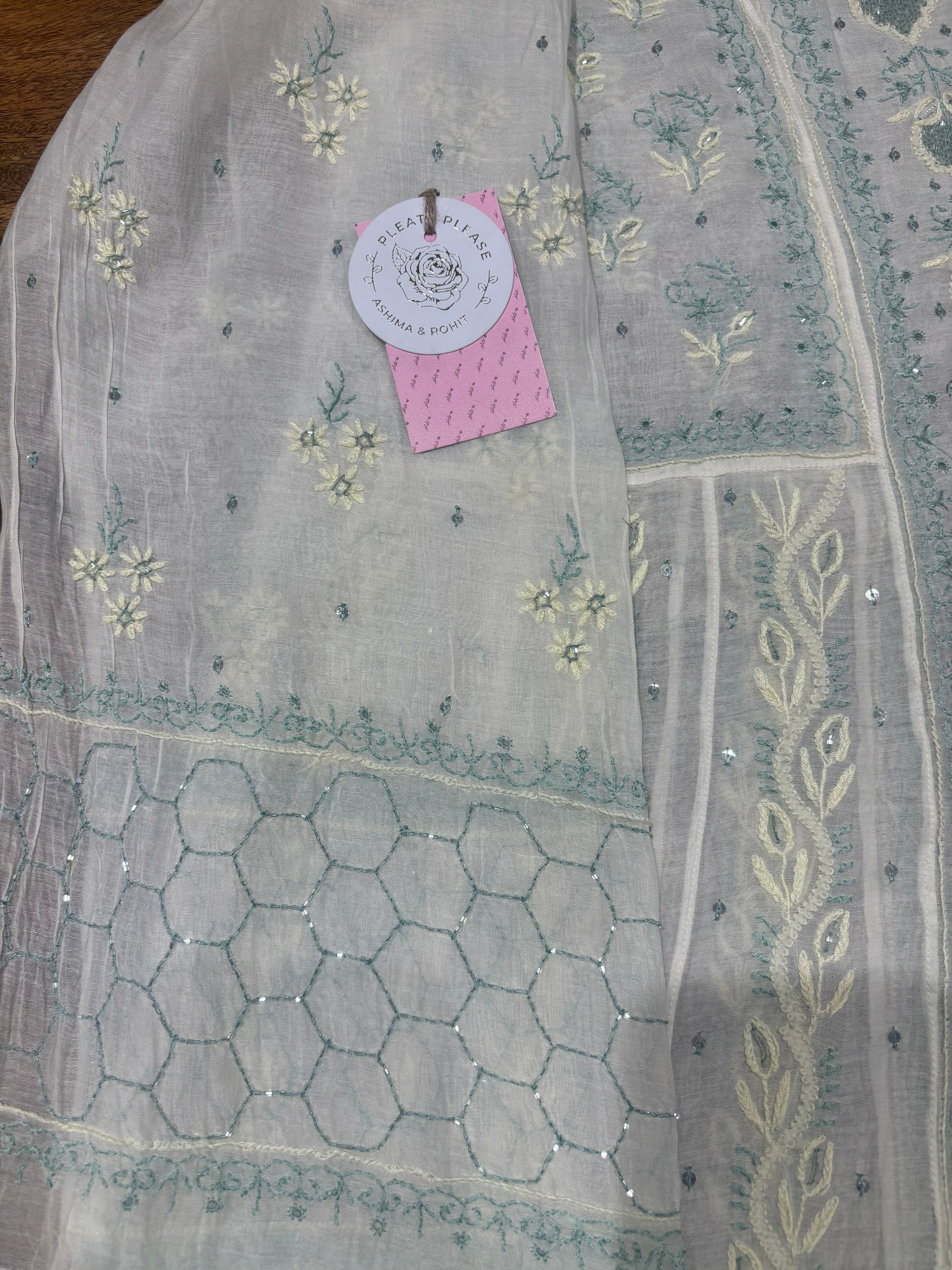 Dyeable Chanderi Mul Chikankari Anarkali & Dupatta Set