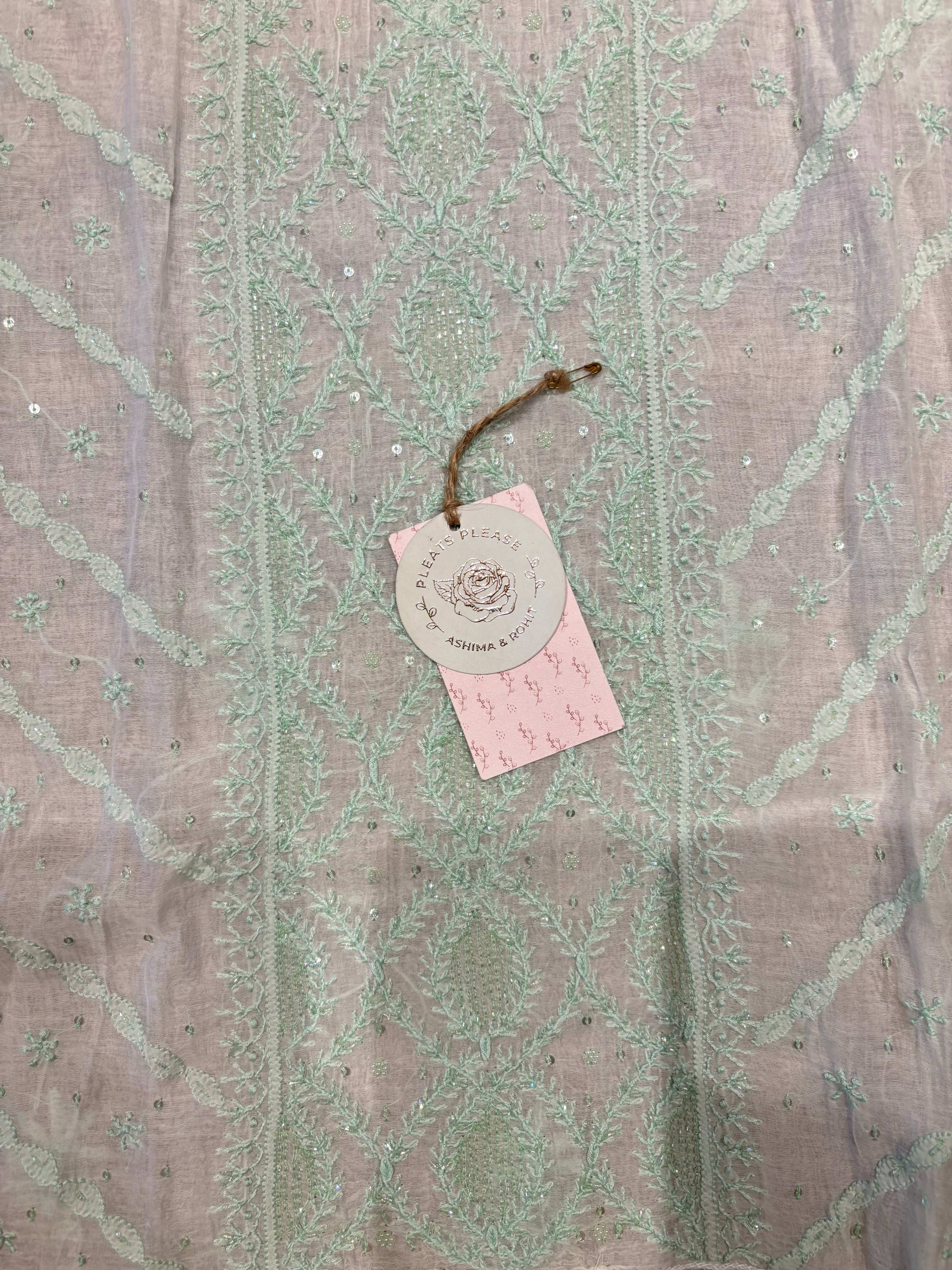 Dyeable Chanderi Mul Chikankari Kurta and Dupatta