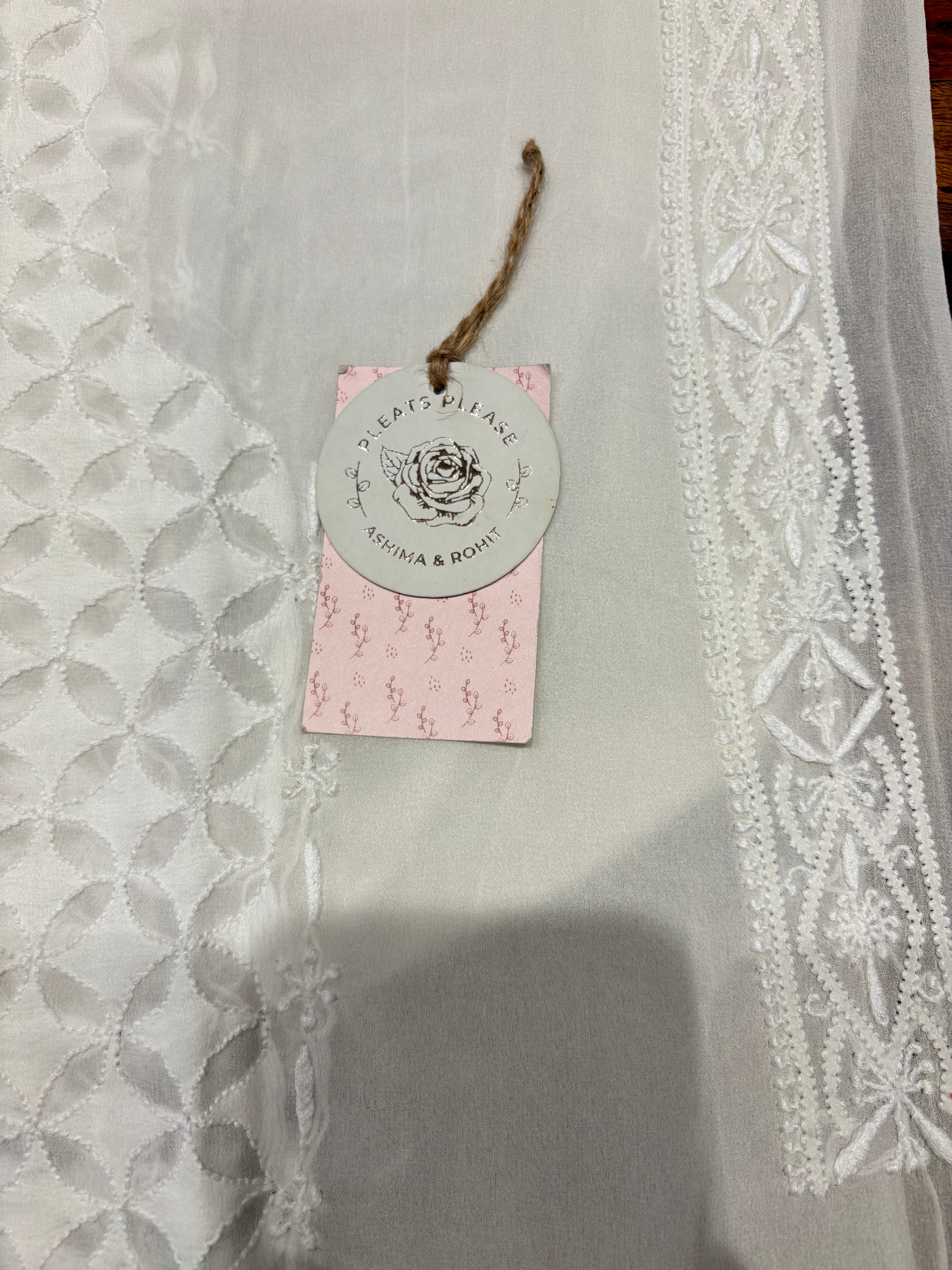 Dyeable pure and Premium Georgette Chikankari men’s Kurta Fabric