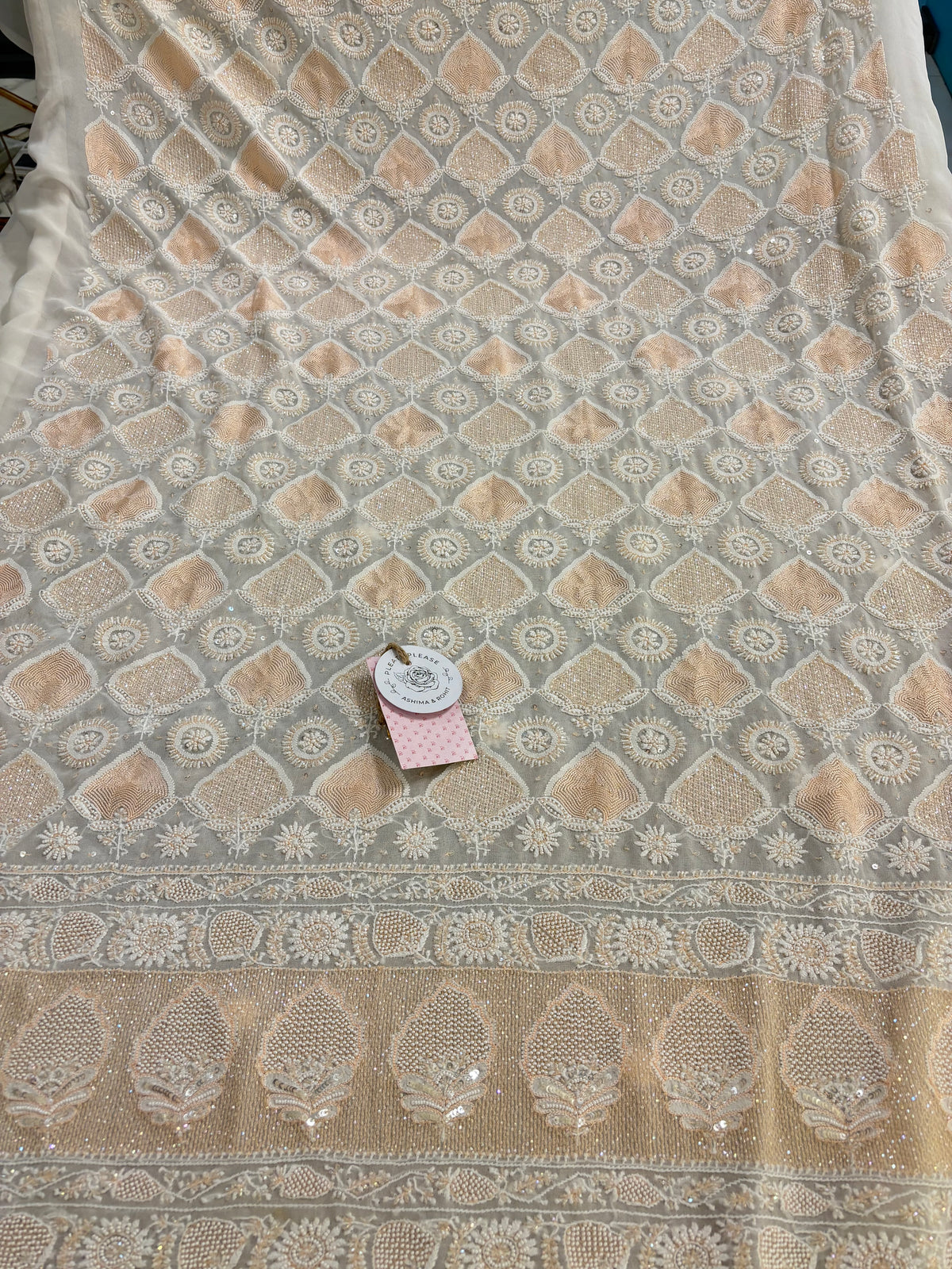 Dyeable Pure & Premium Georgette Chikankari Kurta & Dupatta