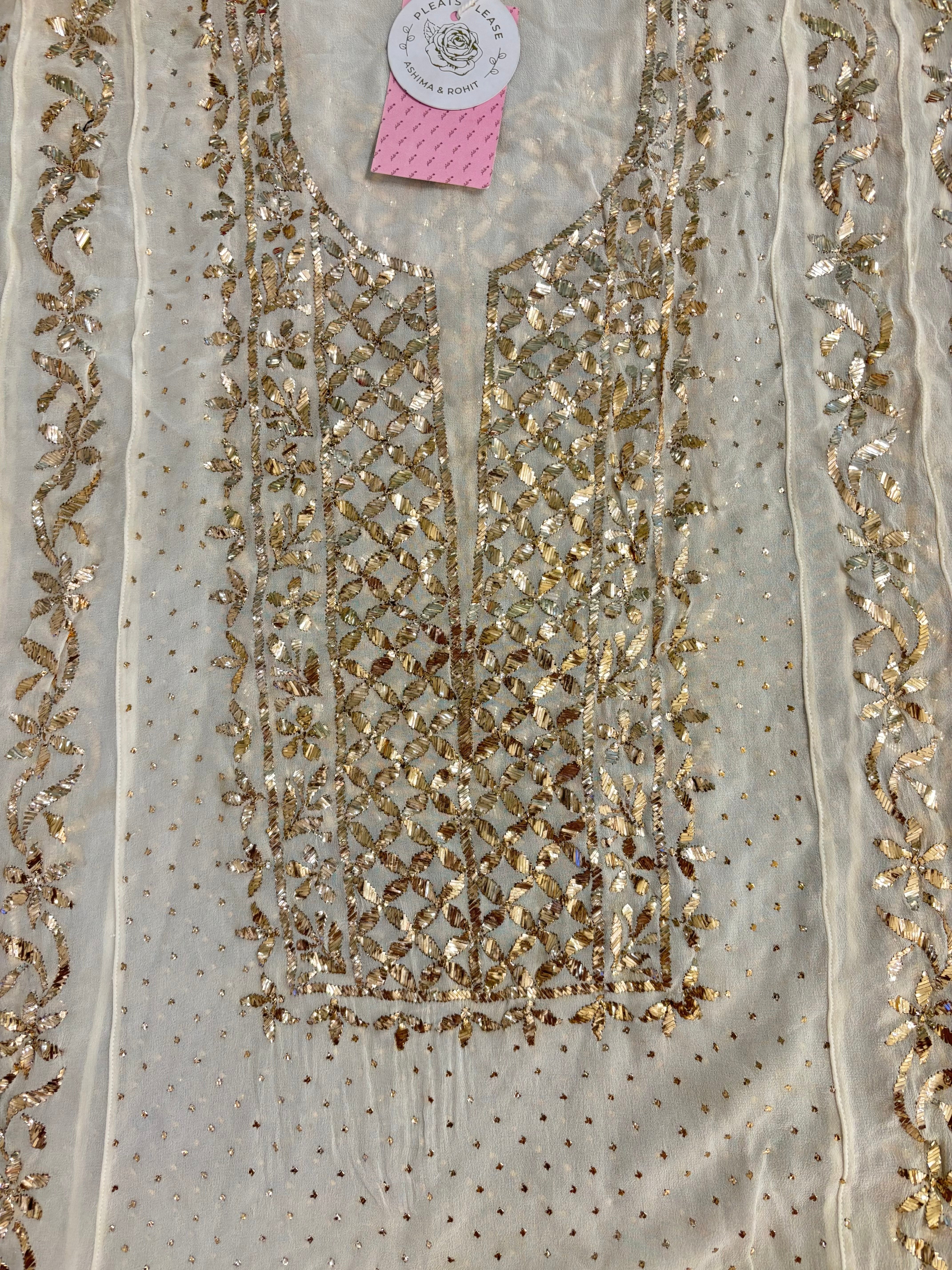 Dyeable Pure & Premium Georgette Mukaish Jhola & Dupatta Set