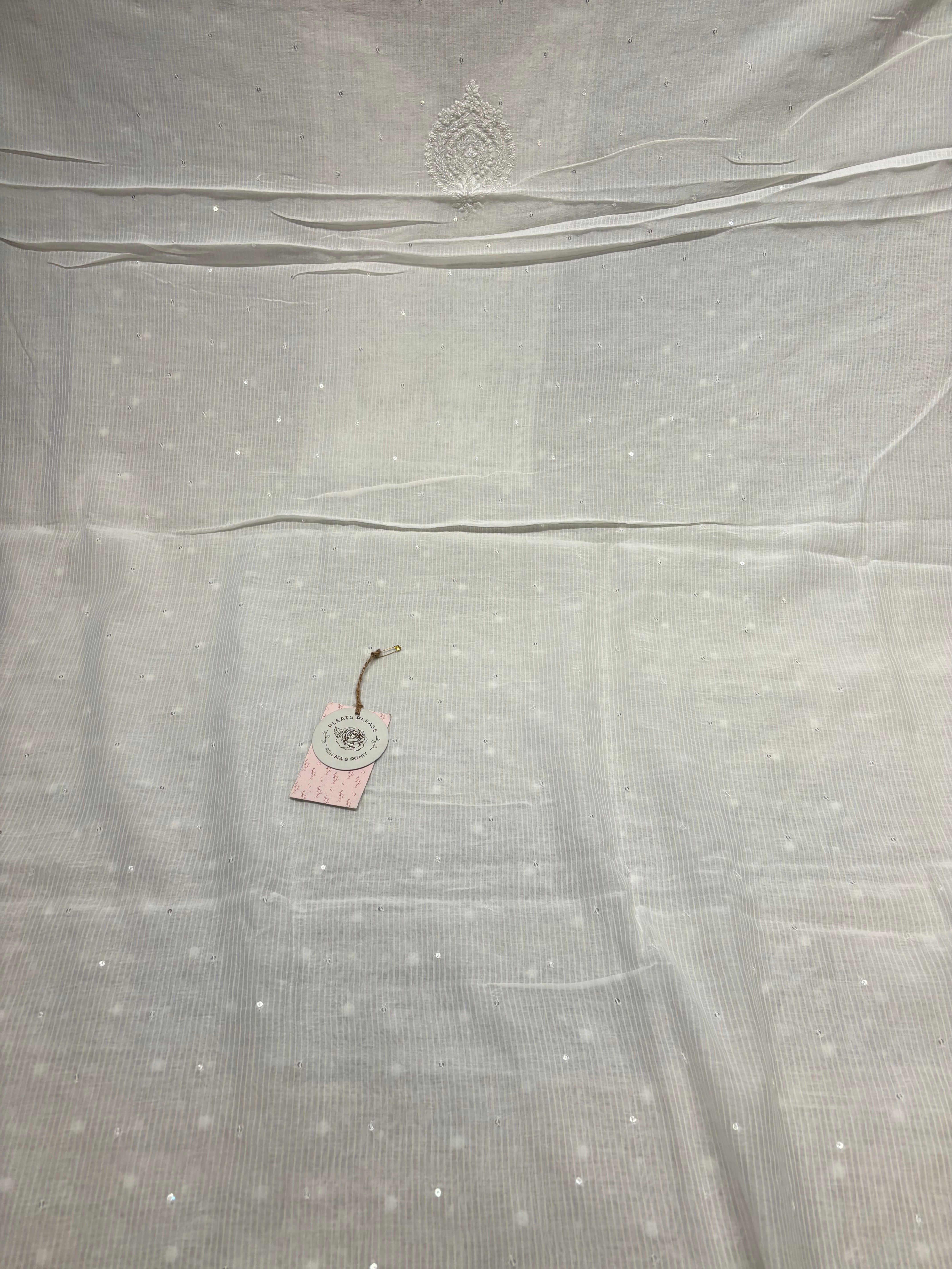 Dyeable Chanderi Maheshwari Chikankari Kurta And Dupatta Fabric