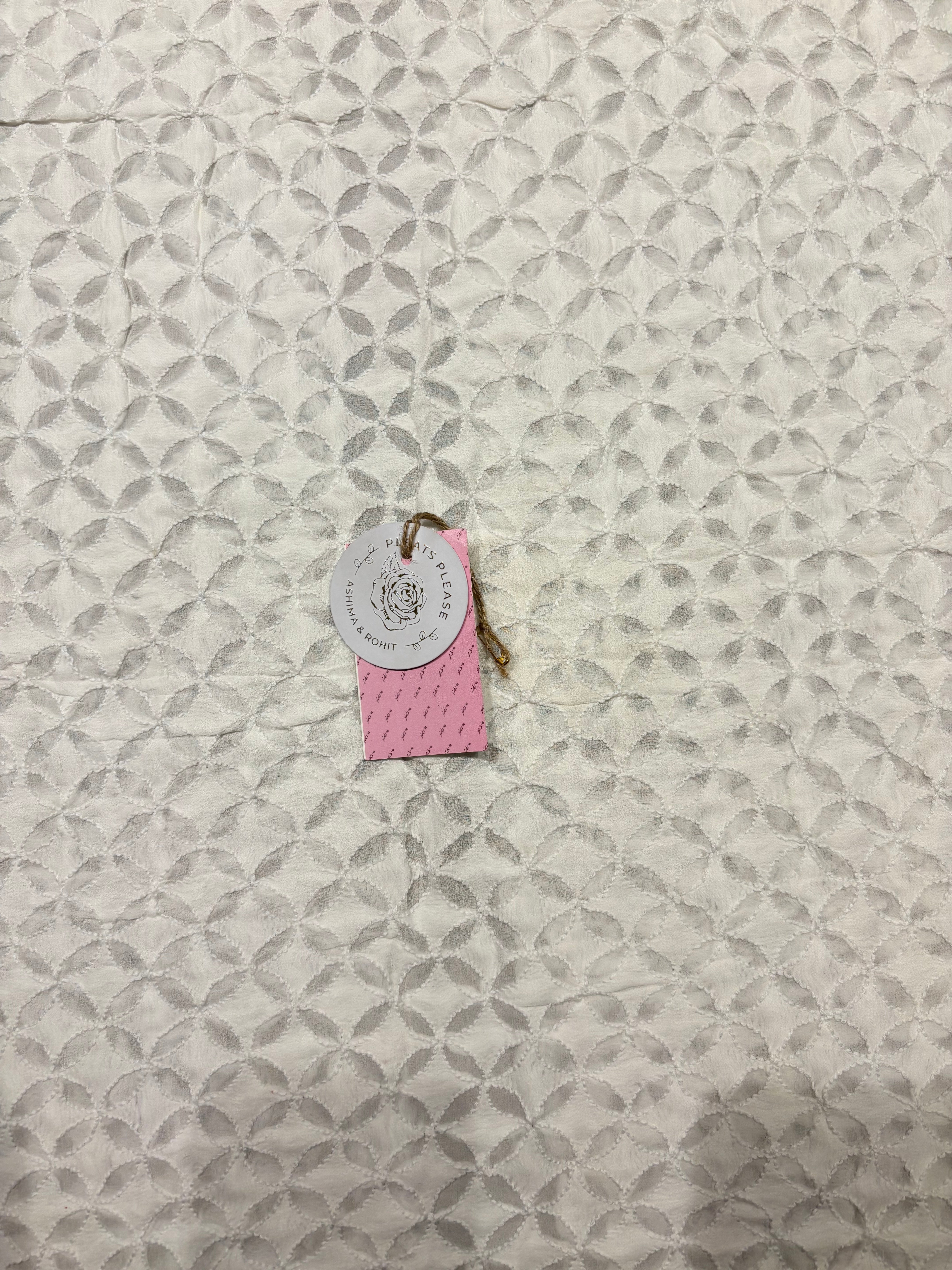 Dyeable Pure and Premium Georgette Chikankari Men’s Kurta Fabric