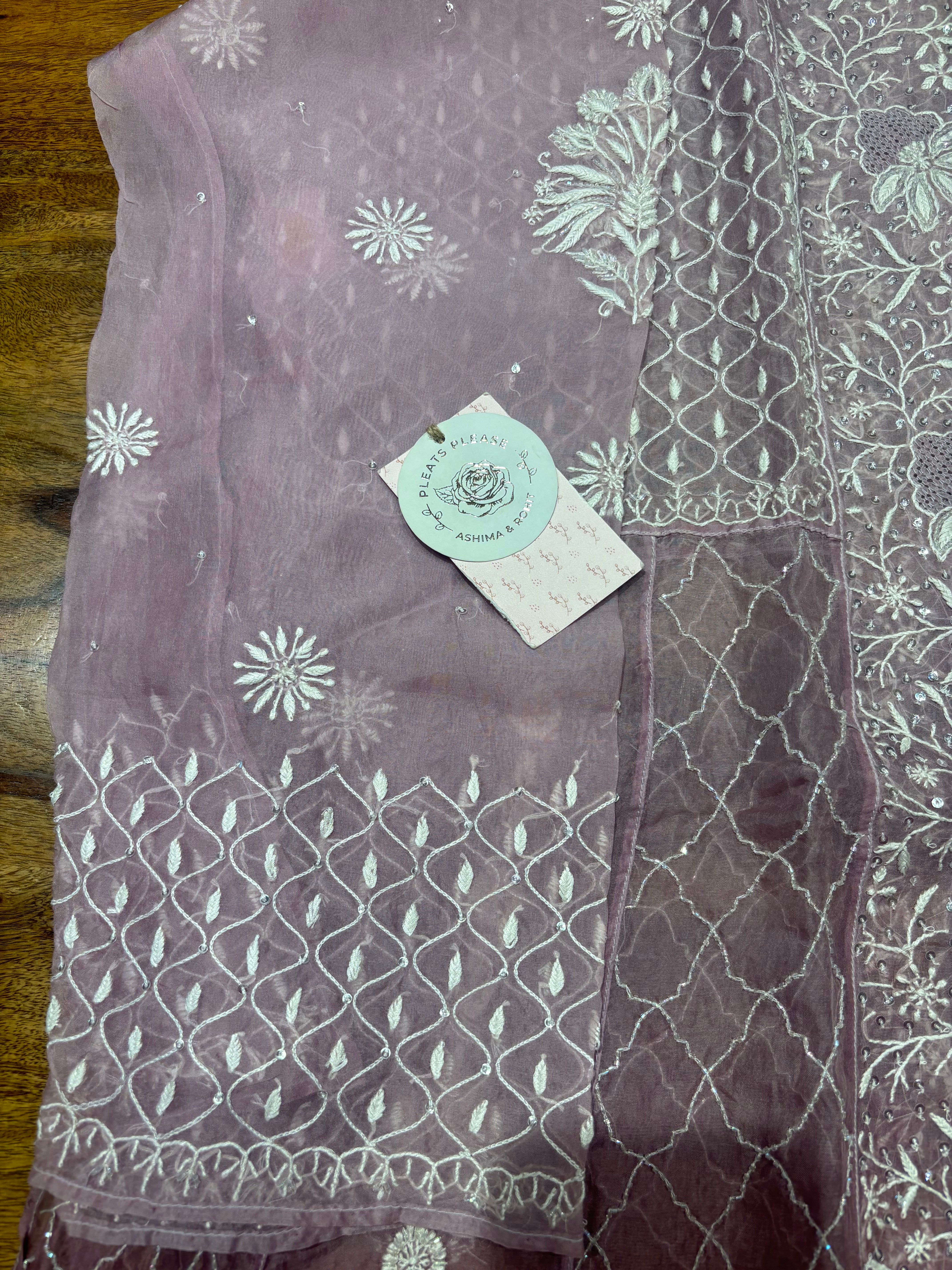 Garnet Ombre Pure & Premium Organza Anarkali & Dupatta Set