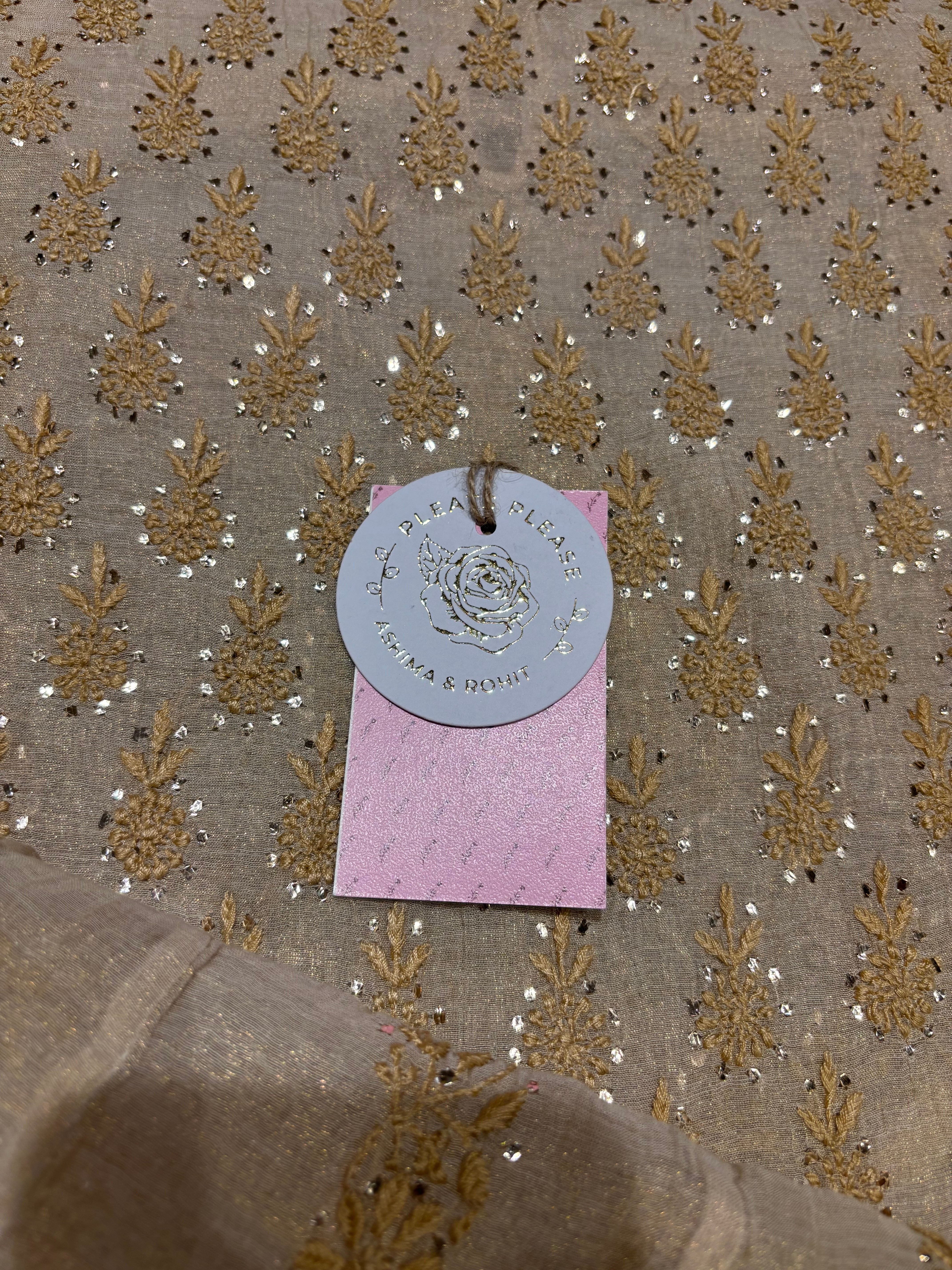 Dyeable Pure and Premium Tissue Chikankari & Mukaish Bajirao Anarkali and Dupatta Set