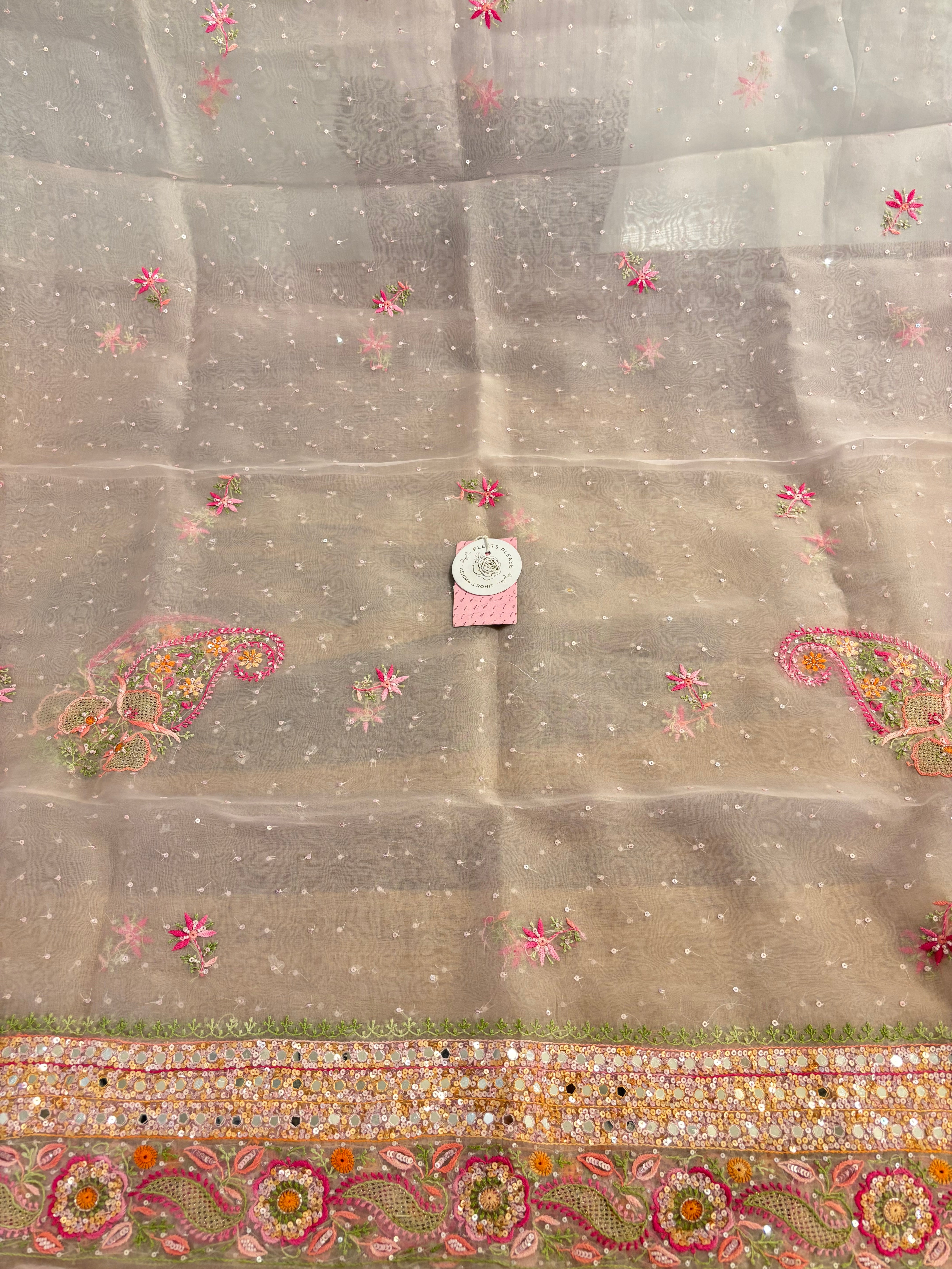 Blush Pink Organza Anarkali & Dupatta Set