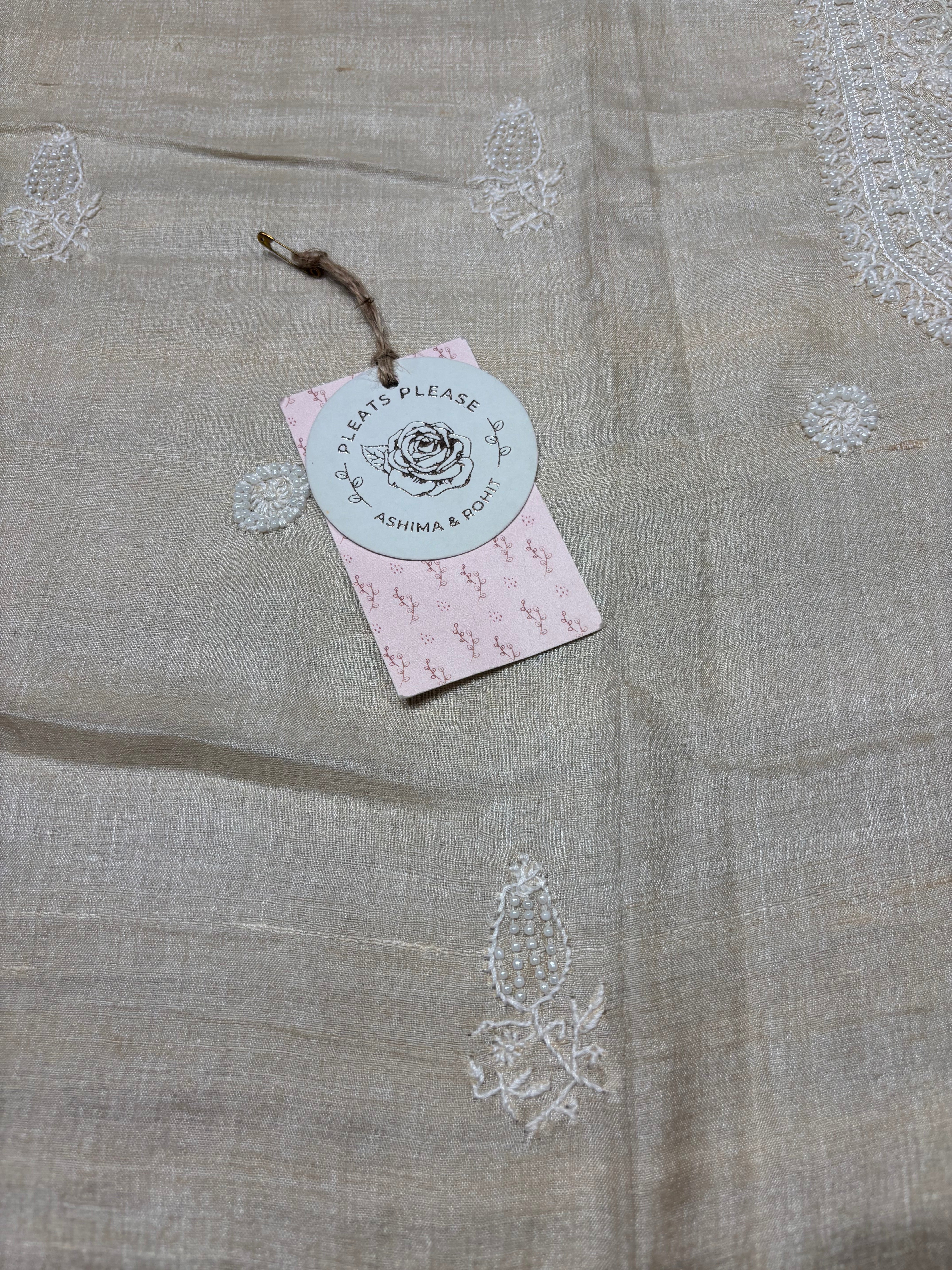 Dyeable Silk Chikankari Men’s Kurta Fabric