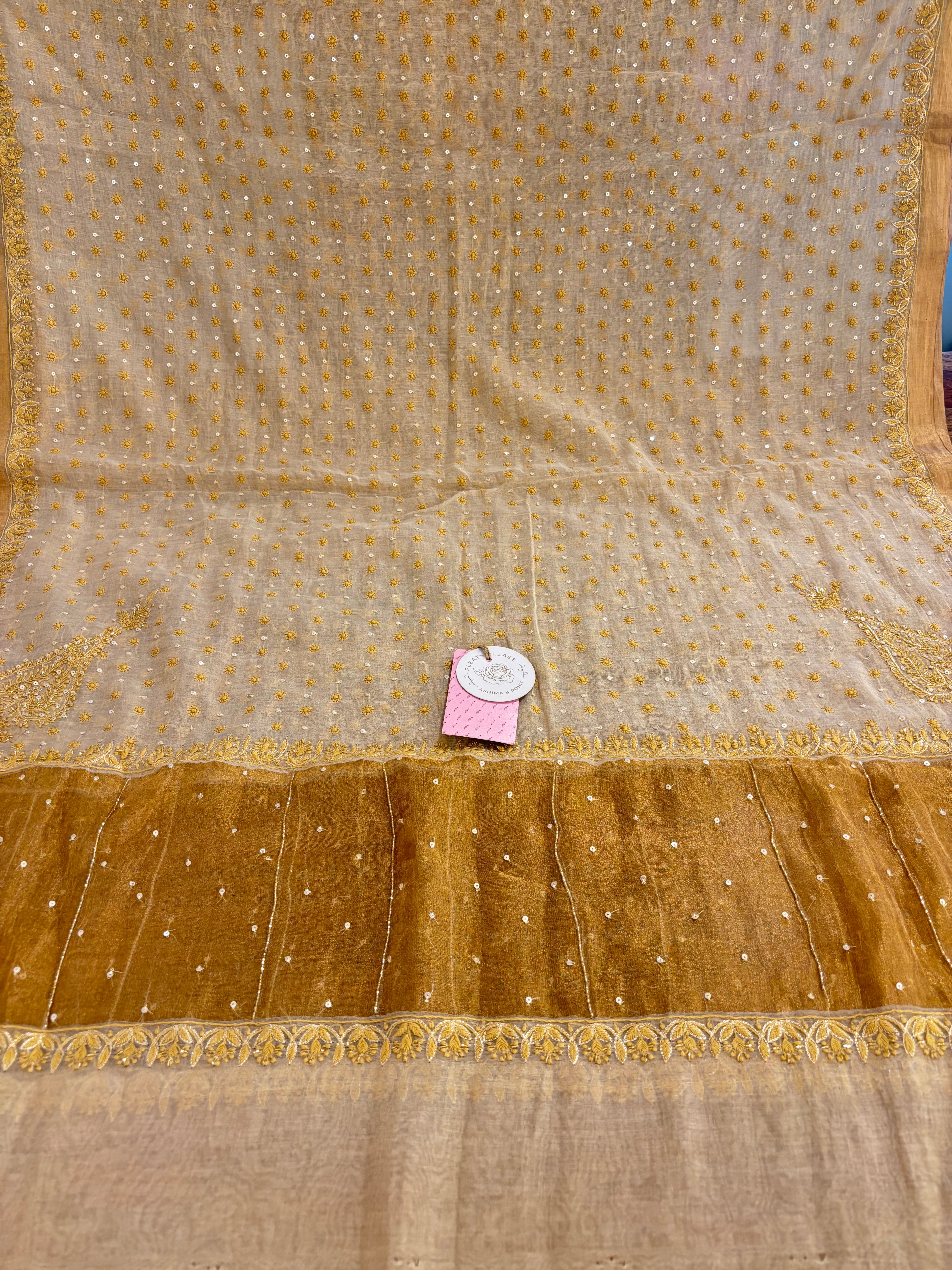 Dyeable Pure & Premium Tissue Chikankari Kurta & Dupatta