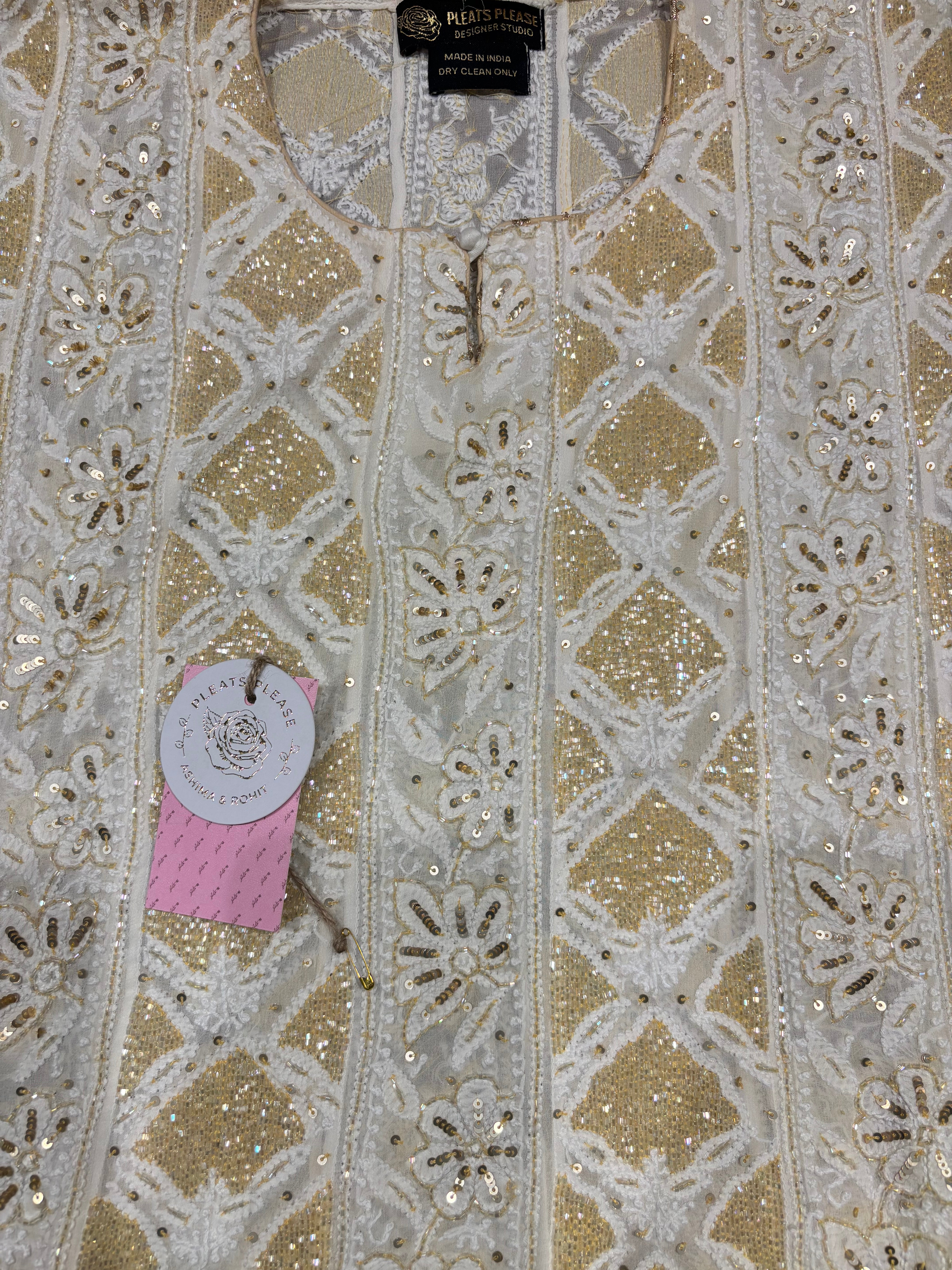 Dyeable Pure and Premium Georgette Chikankari Anarkali and Dupatta Set