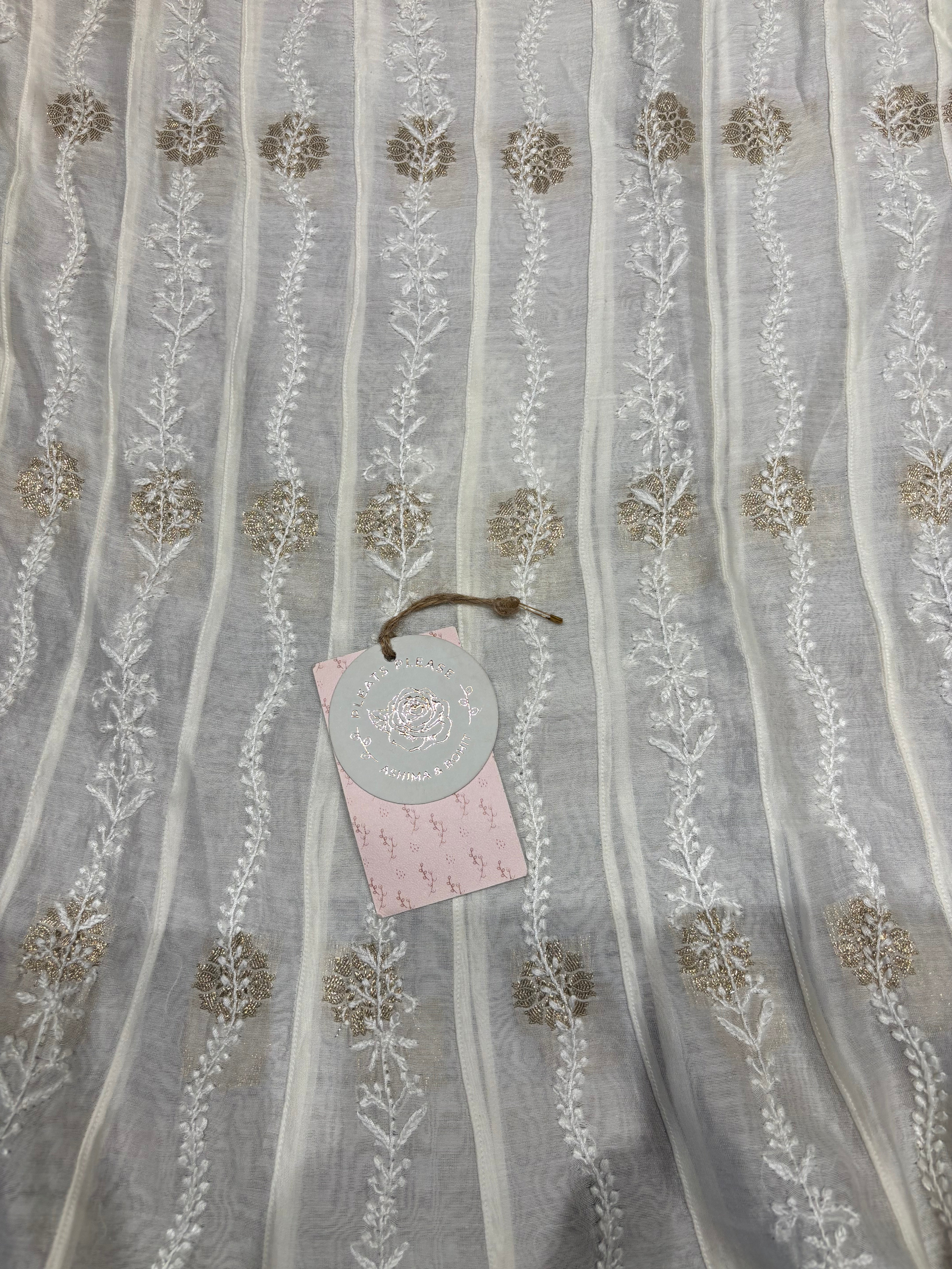Dyeable Pure Chanderi Silk Chikankari kalidar co-ord set