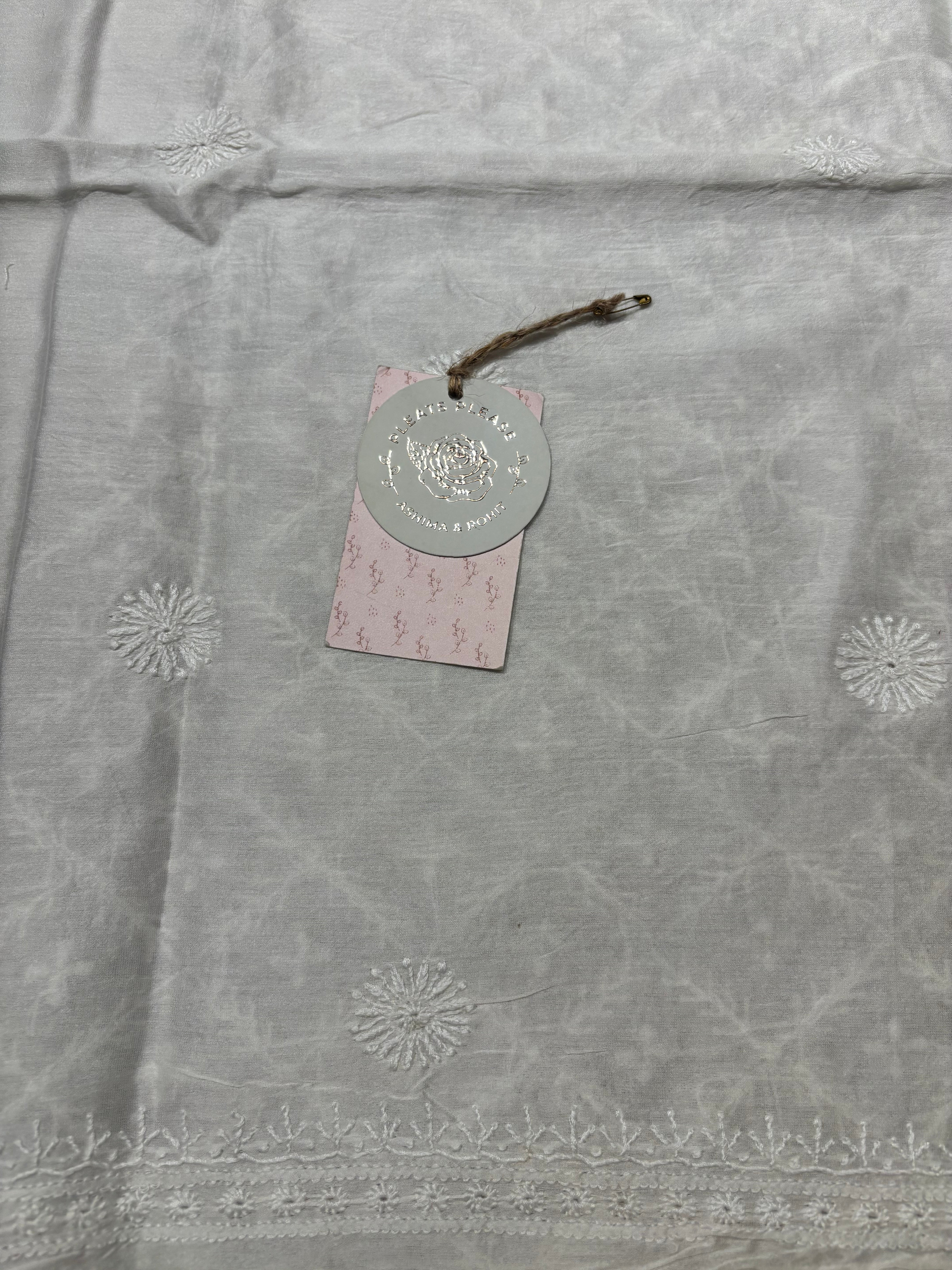 Dyeable Chanderi Silk Chikankari Men’s Kurta Fabric