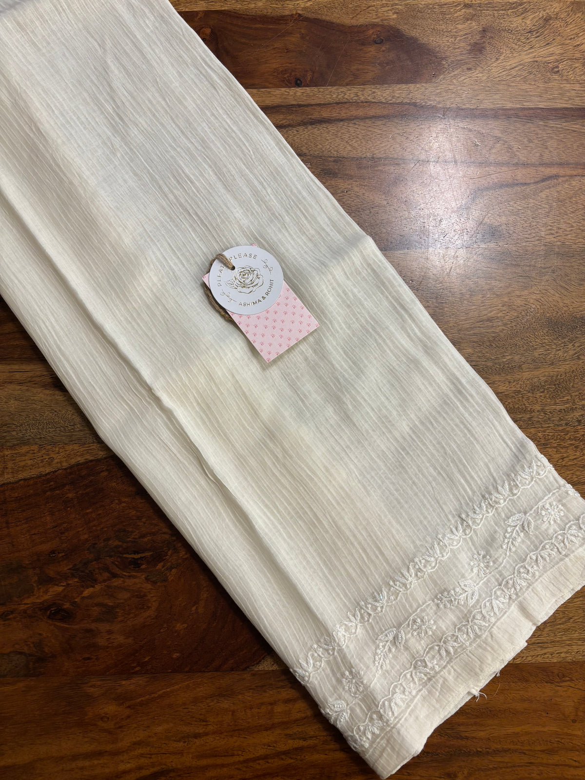 Dyeable Chanderi Mul Chikankari Flared Co-Ord Set