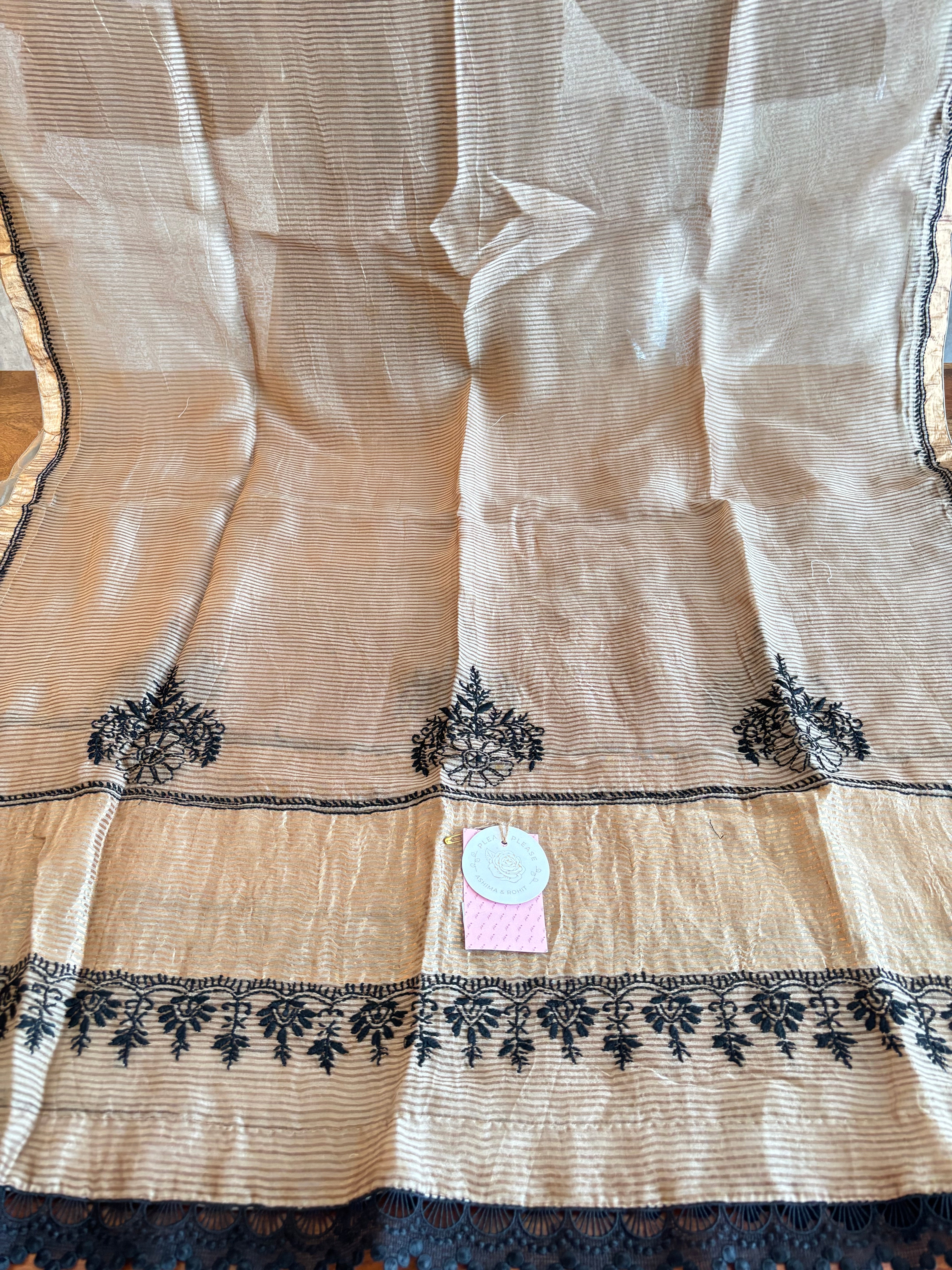 Brown Chanderi Chikankari Anarkali & Dupatta