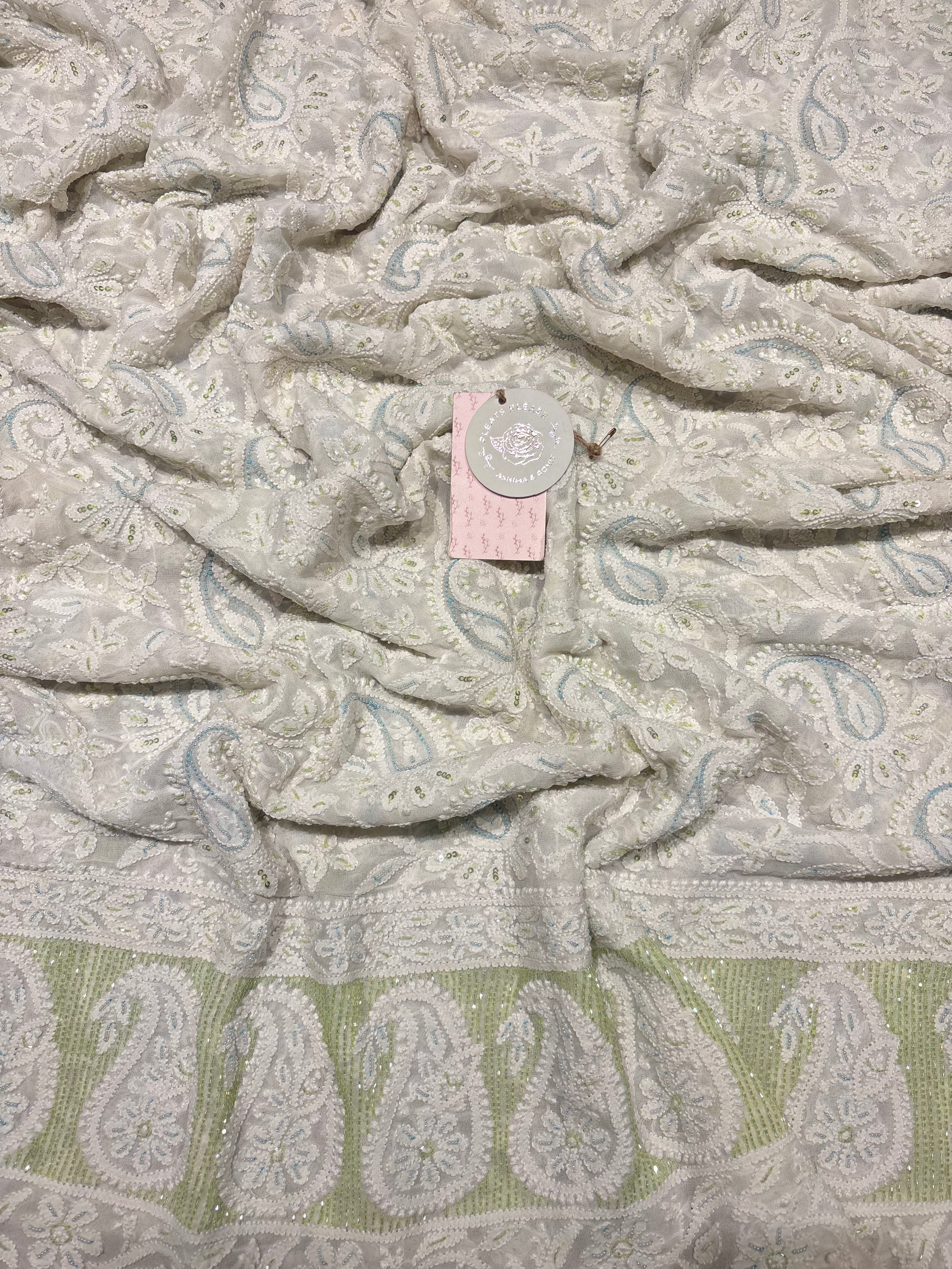 Dyeable Pure & Premium Georgette Chikankari Dupatta