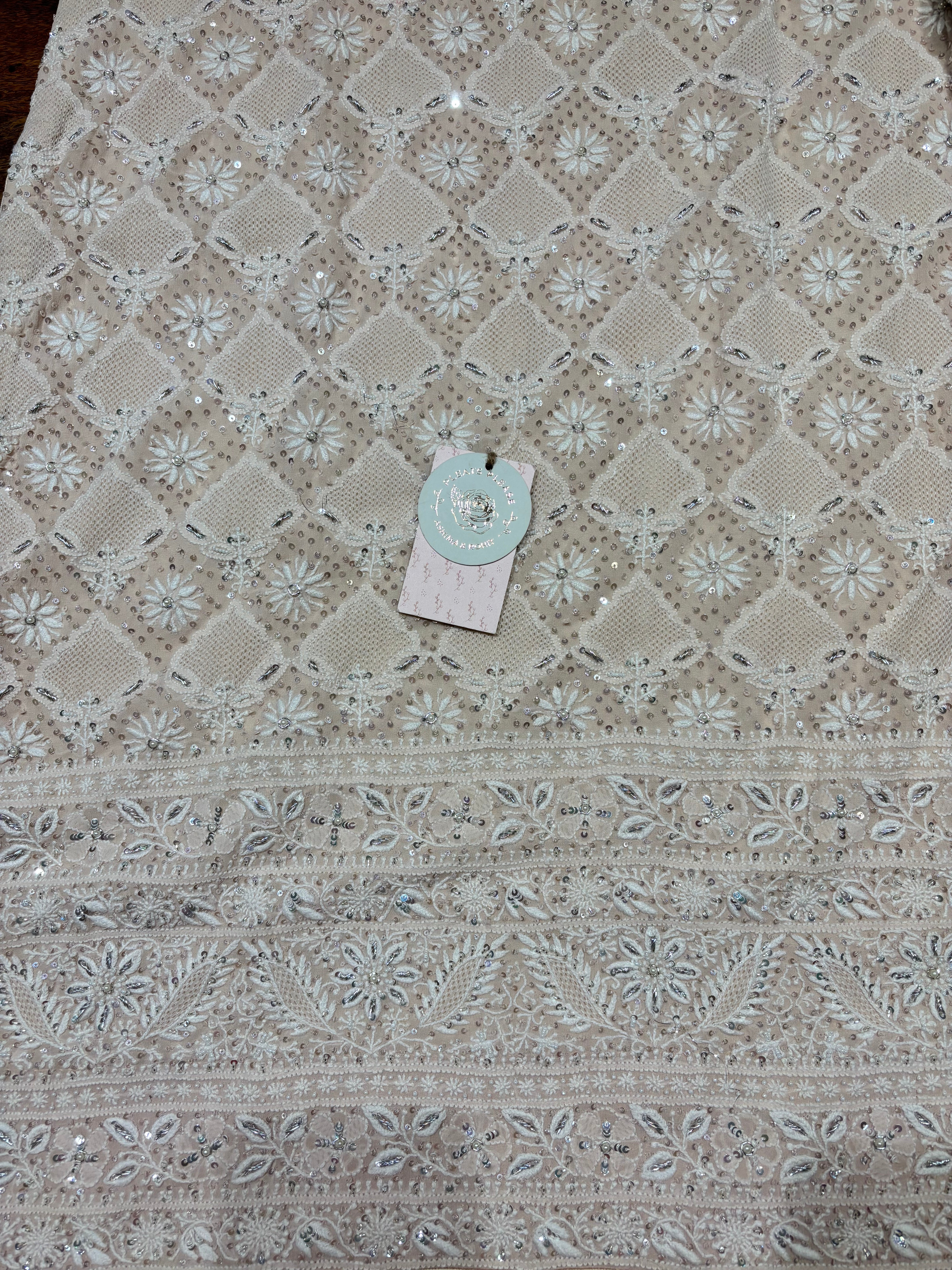 Peach Pure & Premium Georgette Chikankari Kurta & Dupatta Set
