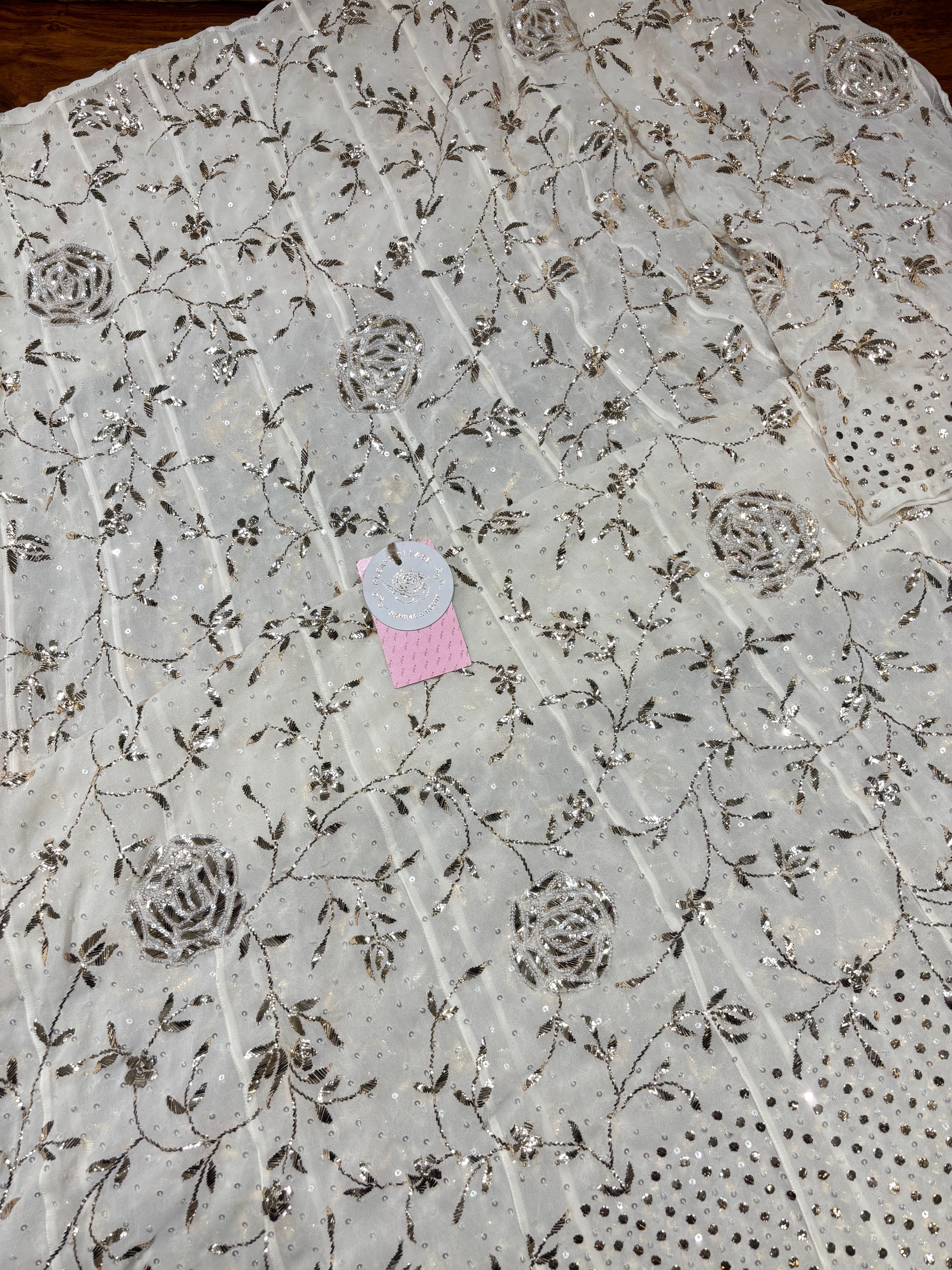 Dyeable Pure & Premium Georgette Mukaish Anarkali & Dupatta Set