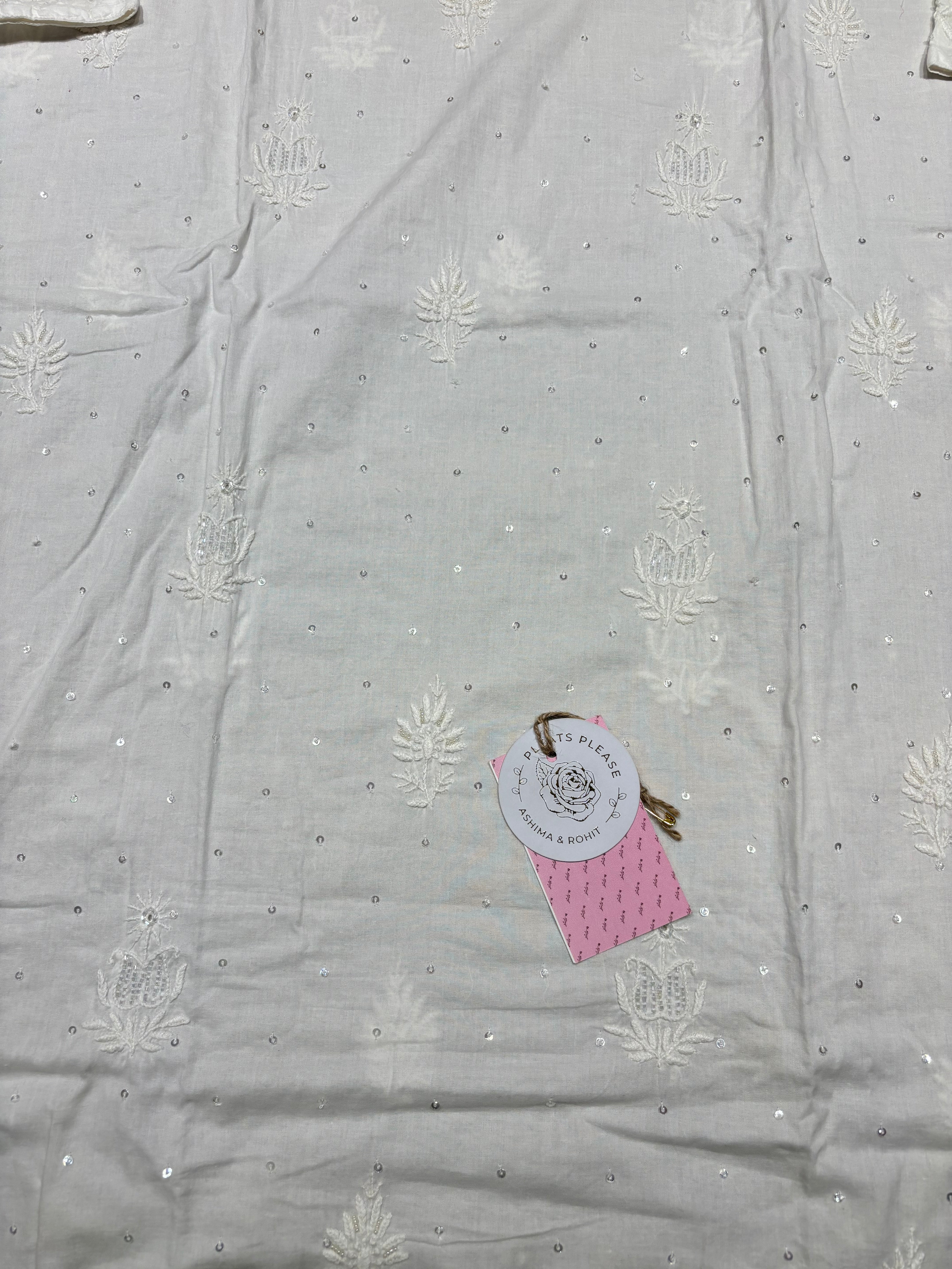 Dyeable Mulmul Chikankari Kurta & Dupatta Set