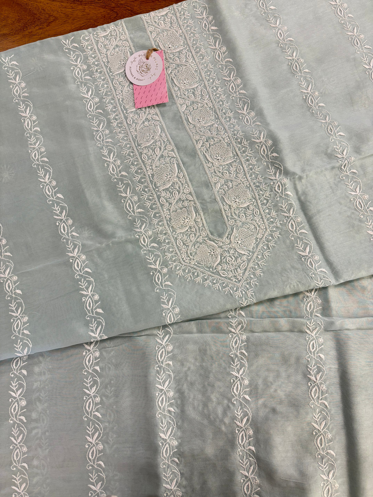 Mint Green Chanderi Chikankari Men’s Kurta
