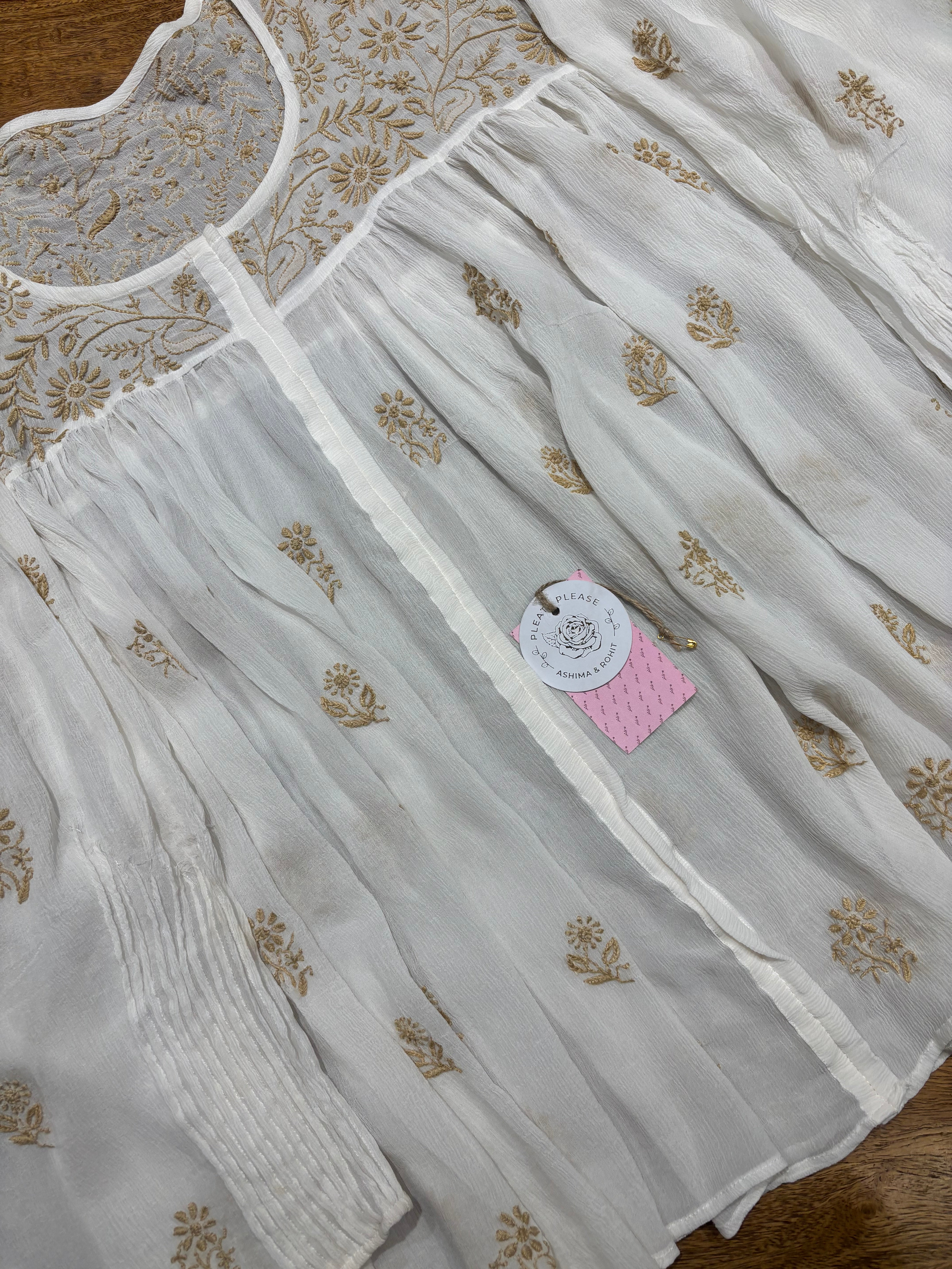 Dyeable Pure and Premium Chiffon Chikankari Top