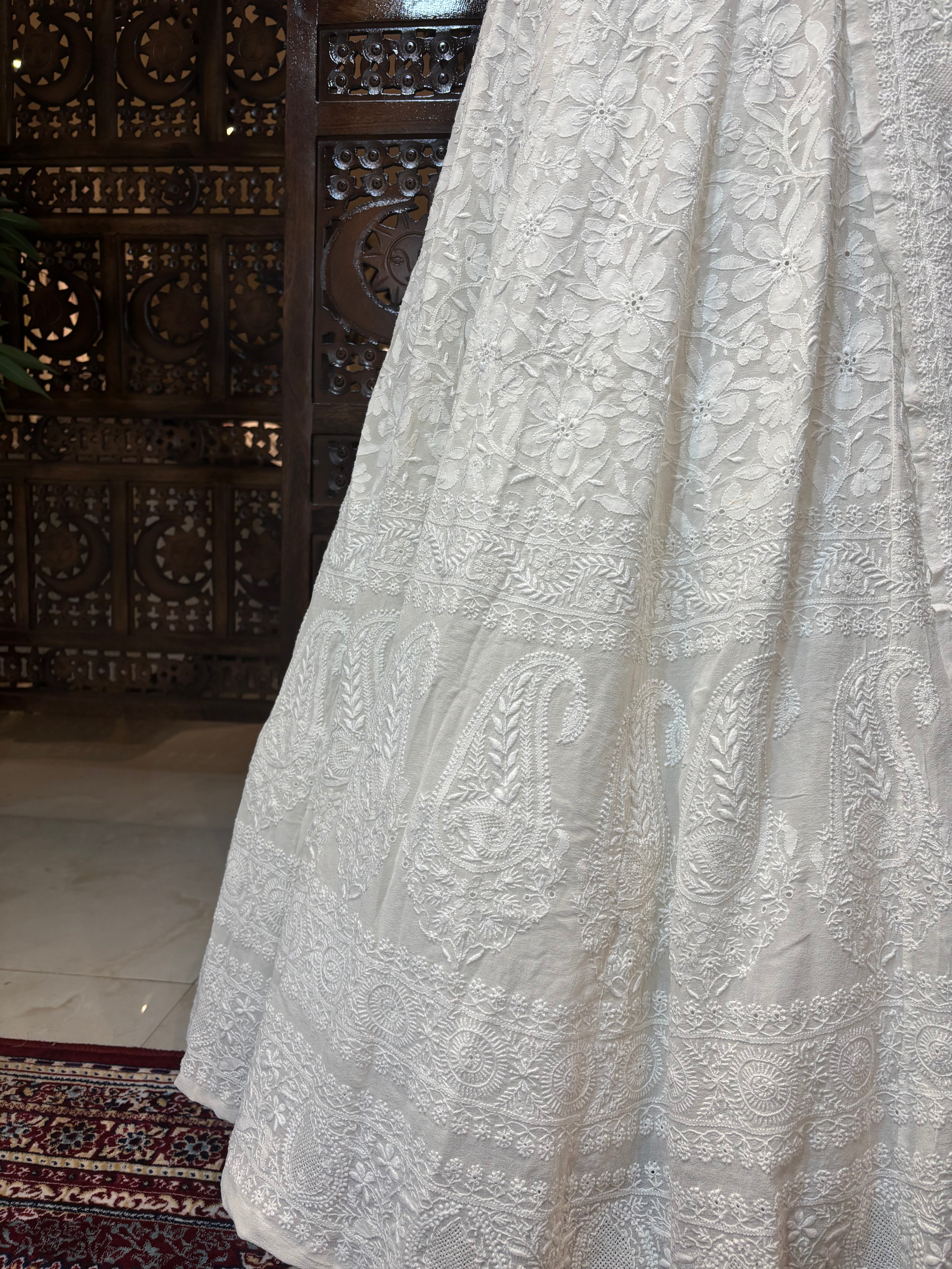 Ivory Chikankari Lehenga Set