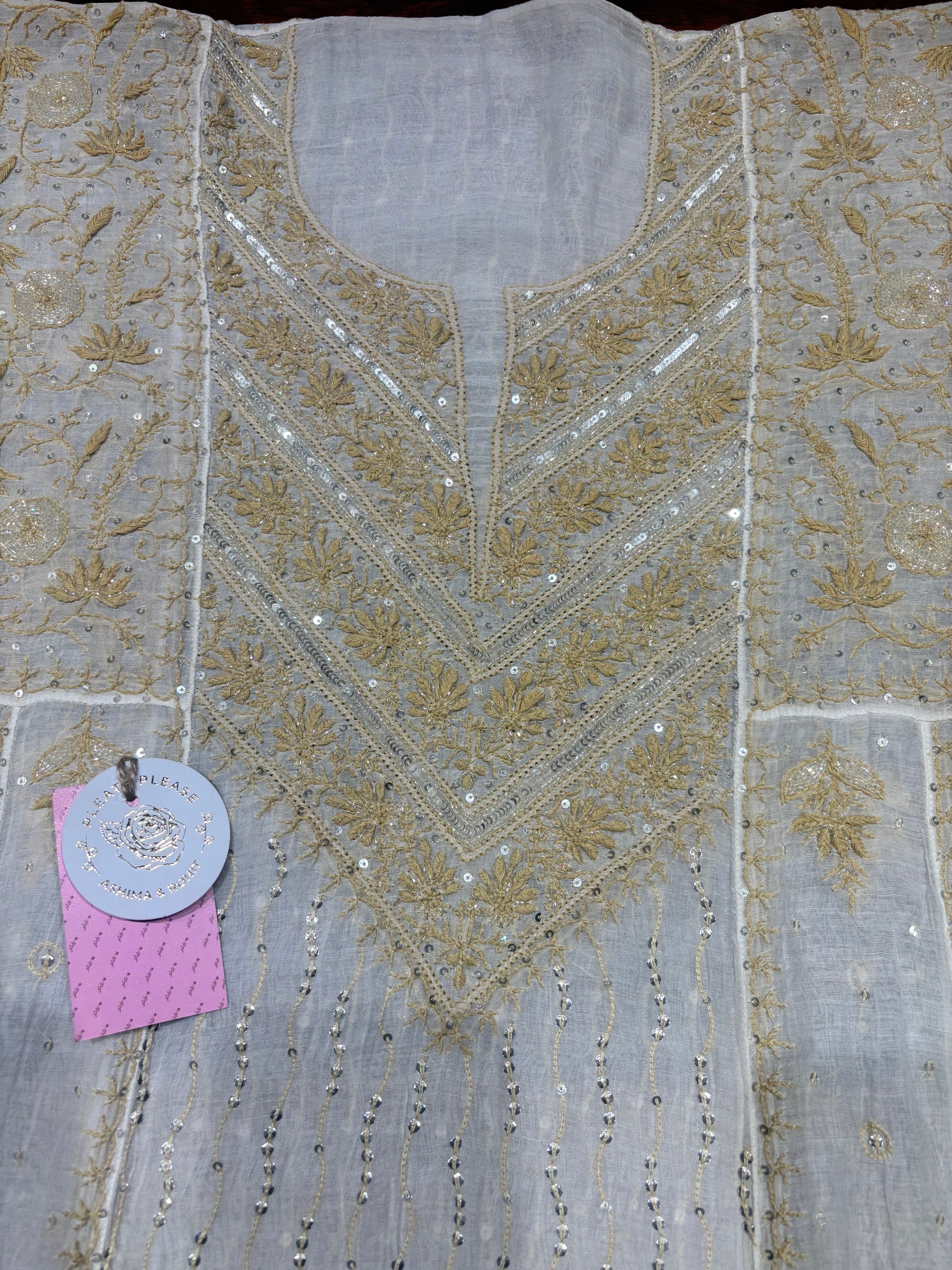 Dyeable Chanderi Mul Chikankari Anarkali & Dupatta Set