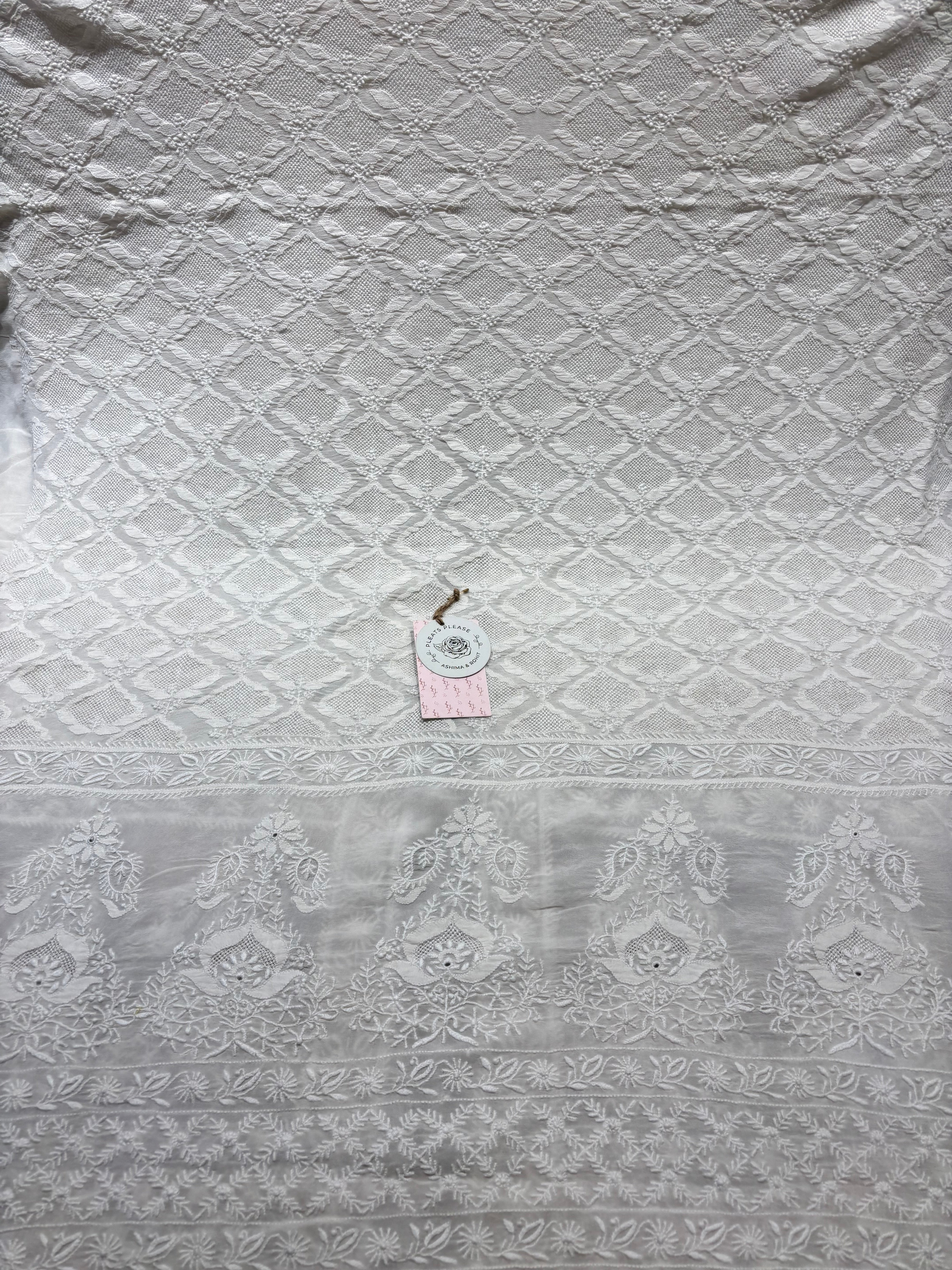 Dyeable Pure & Premium Georgette Chikankari Men's Sherwani