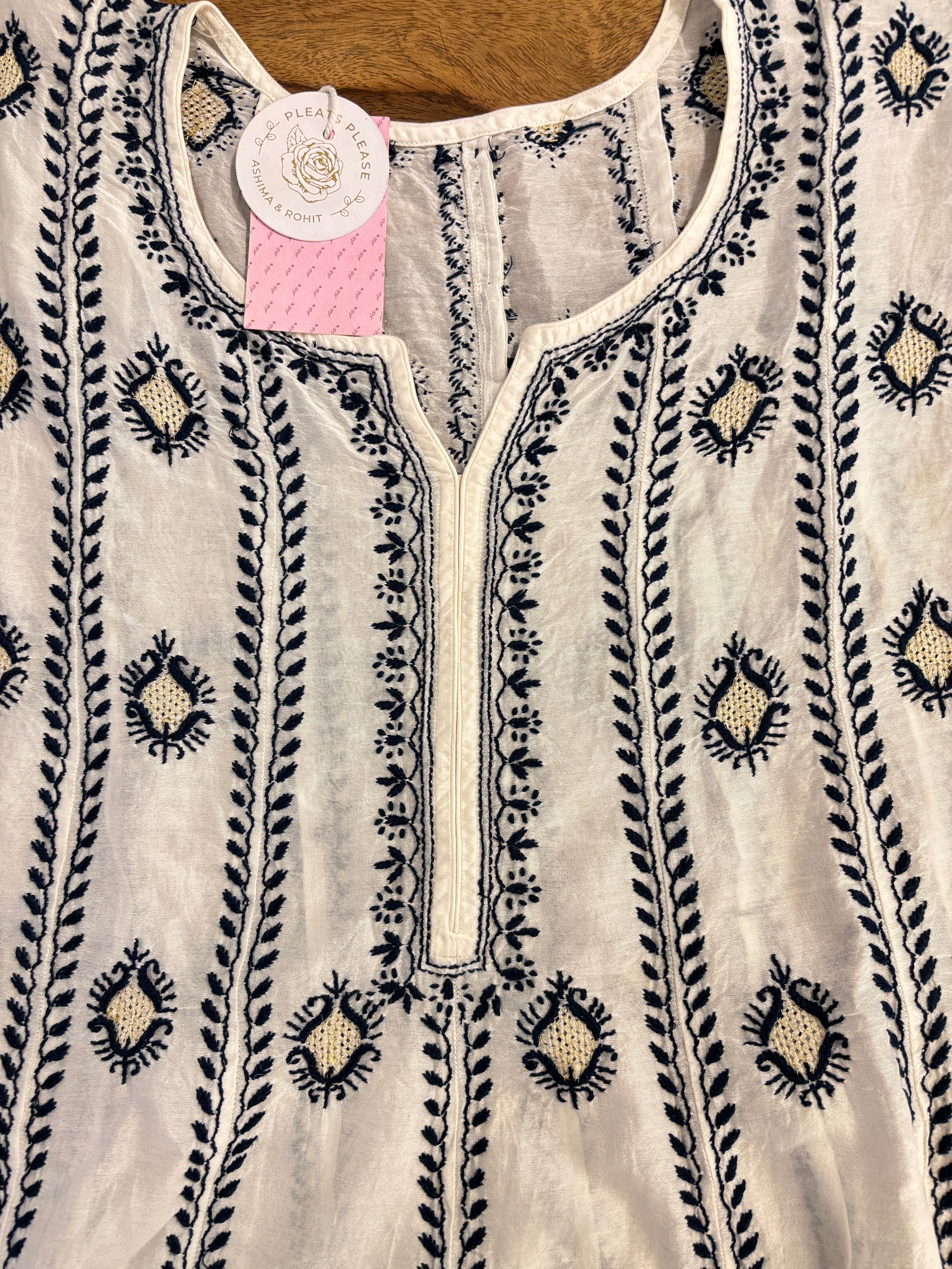 Dyeable Chanderi Chikankari Anarkali & Dupatta Set