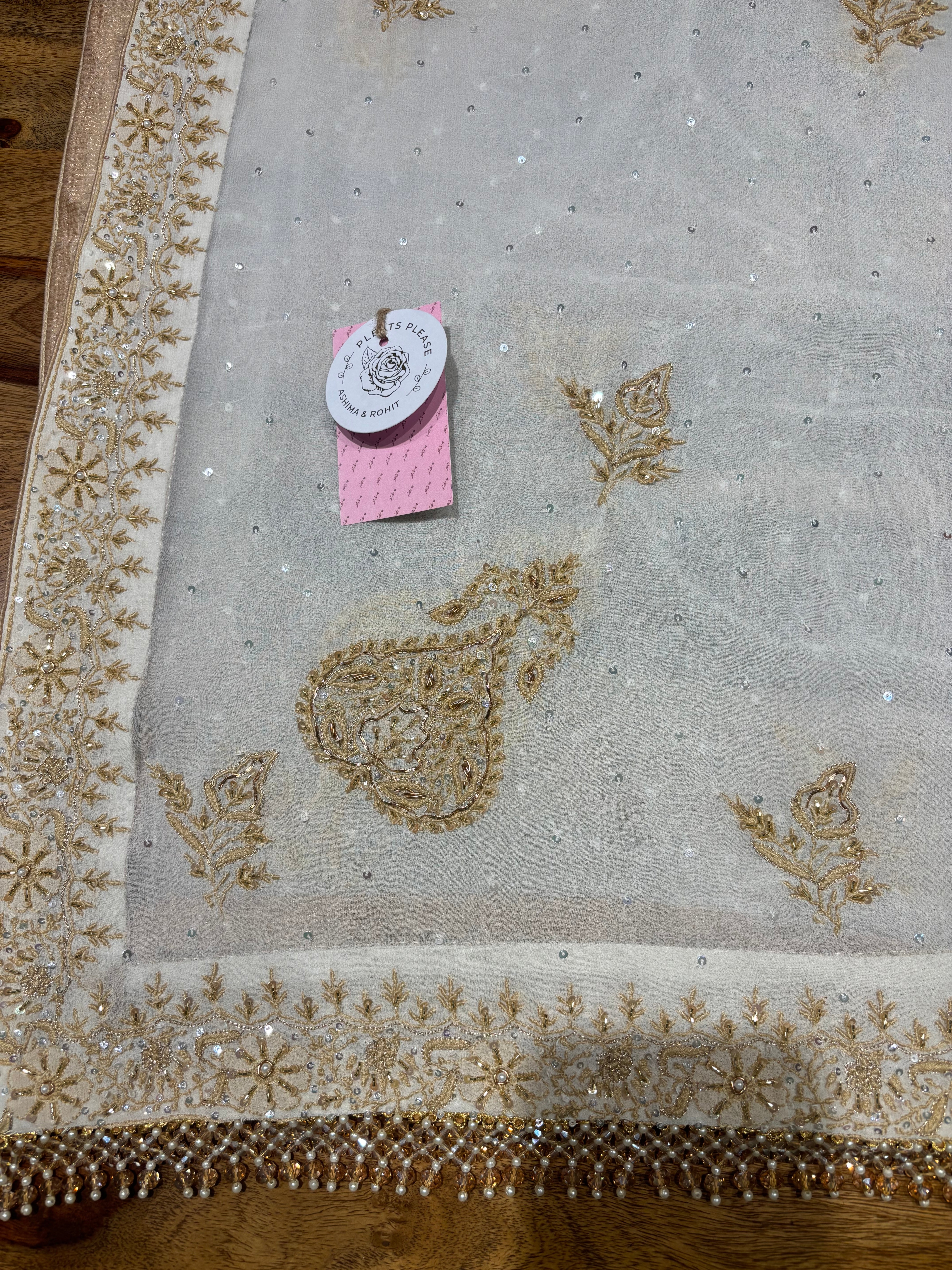 Dyeable Pure & Premium Georgette Chikankari Kurta & Dupatta Fabric