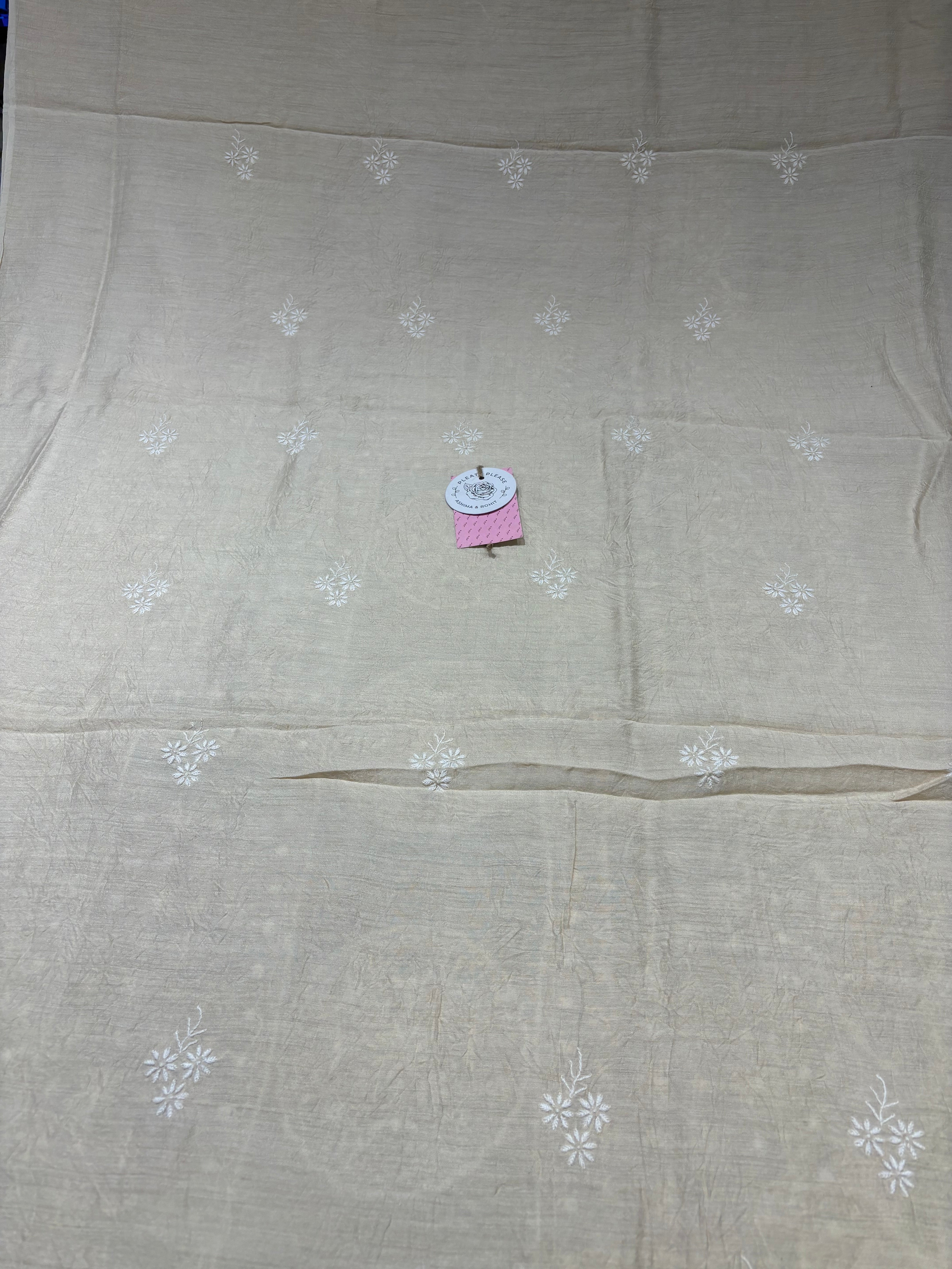 Dyeable Pure & Premium Monga Silk Chikankari Kurta & Dupatta Set