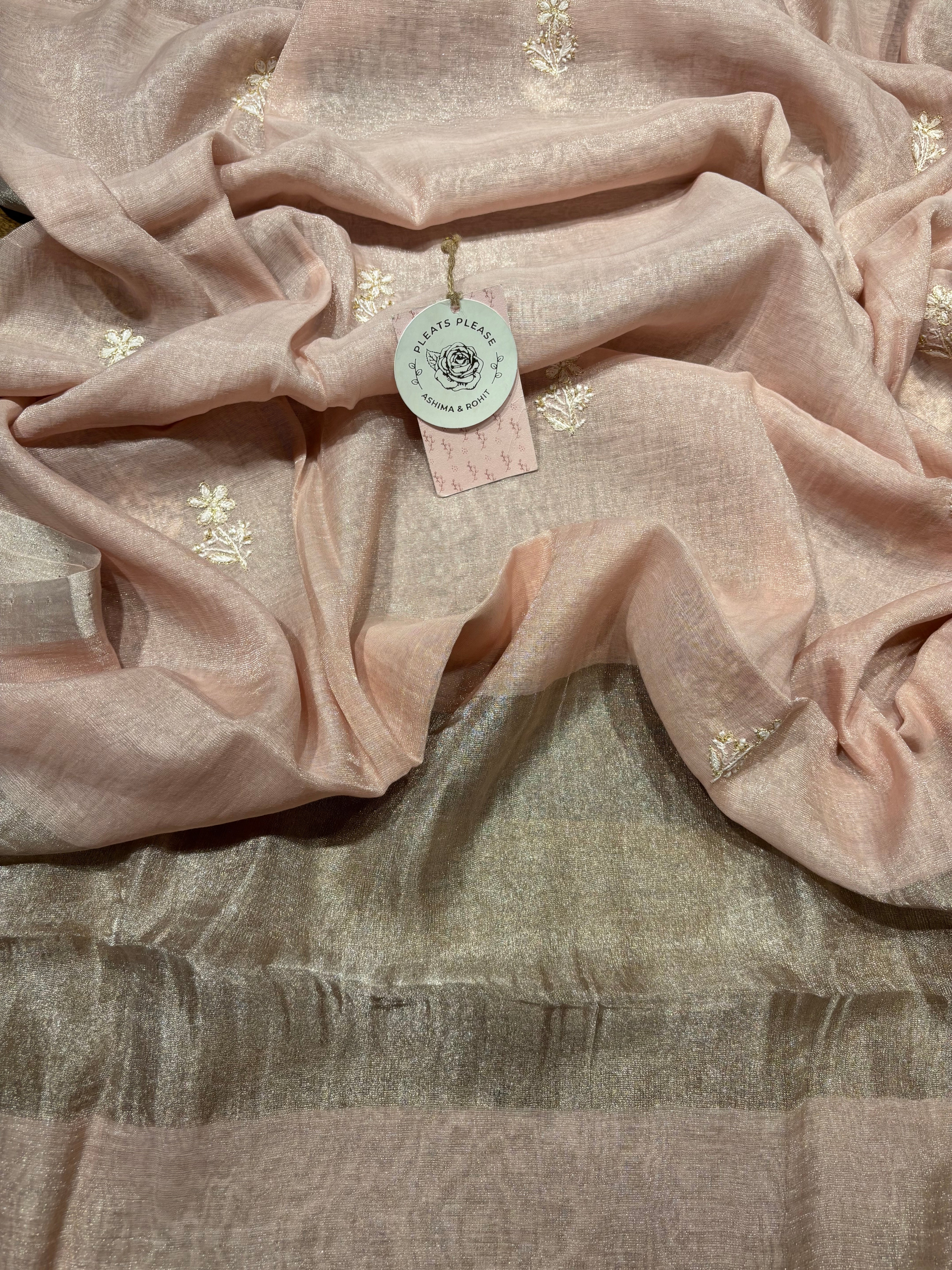 Lavender Pure Tissue Chikankari Kurta and Dupatta set