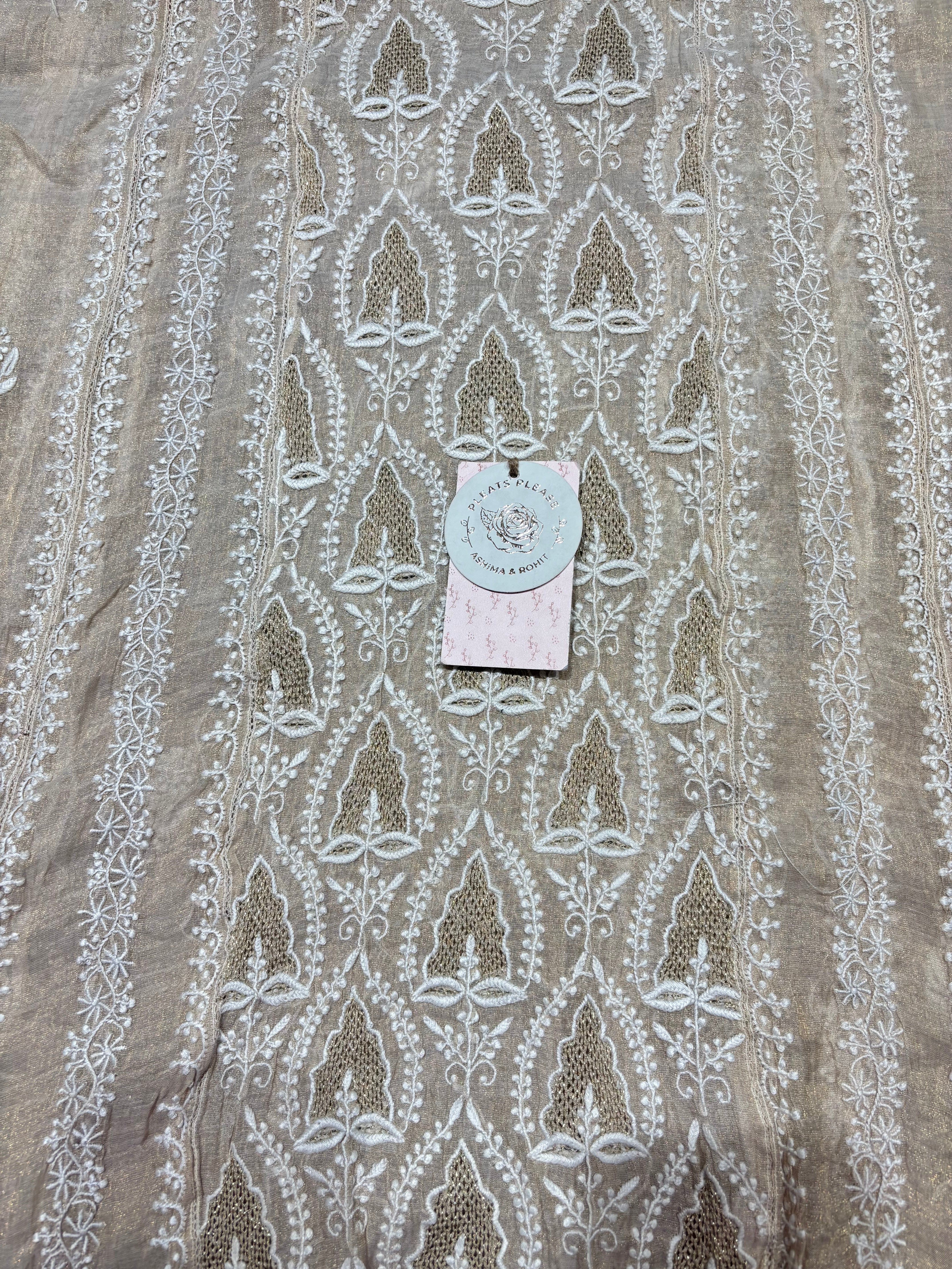 Dyeable Tissue Chikankari Kurta & Dupatta Set