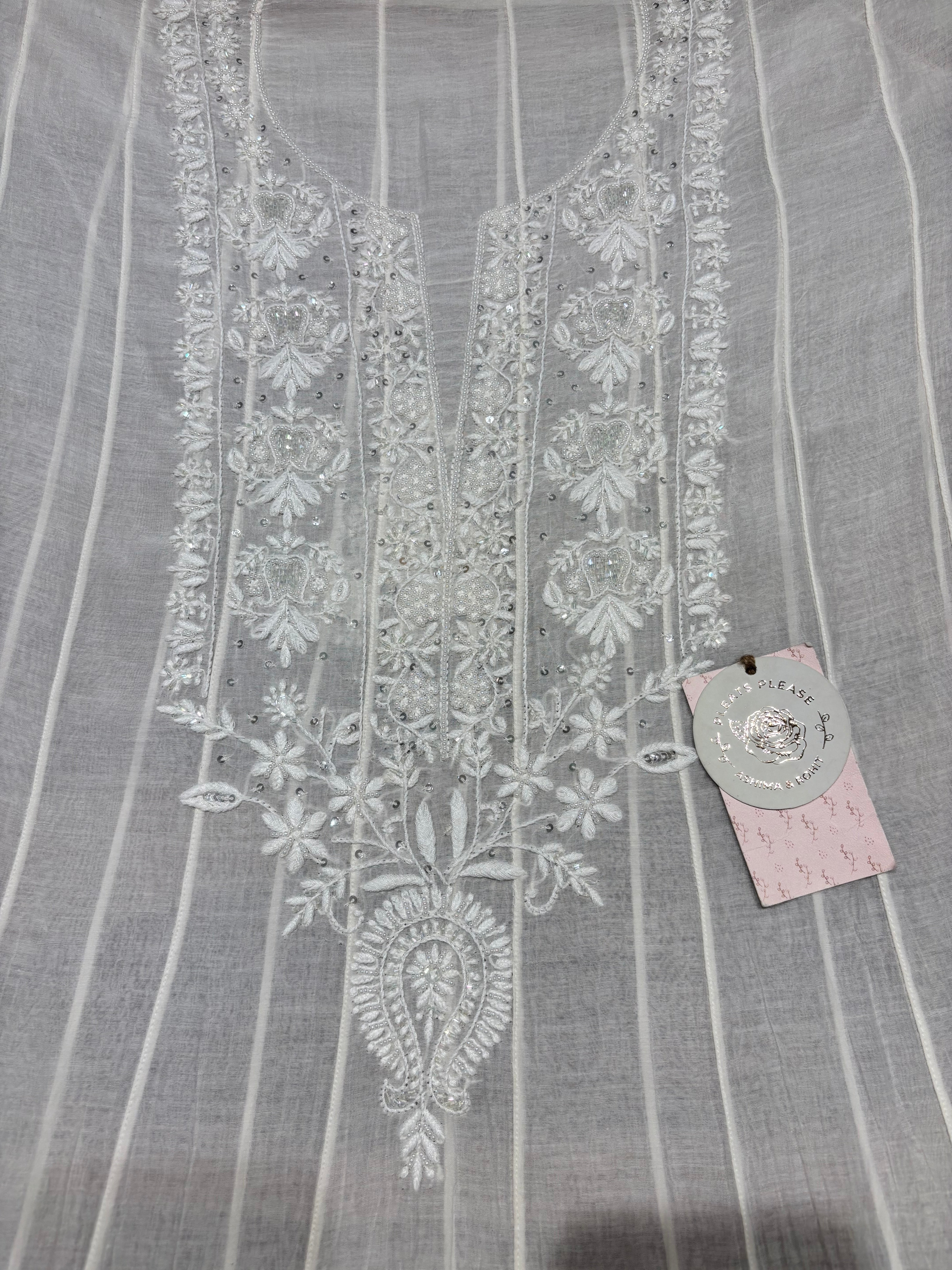 Dyeable Chanderi Mul Chikankari Anarkali & Dupatta Set