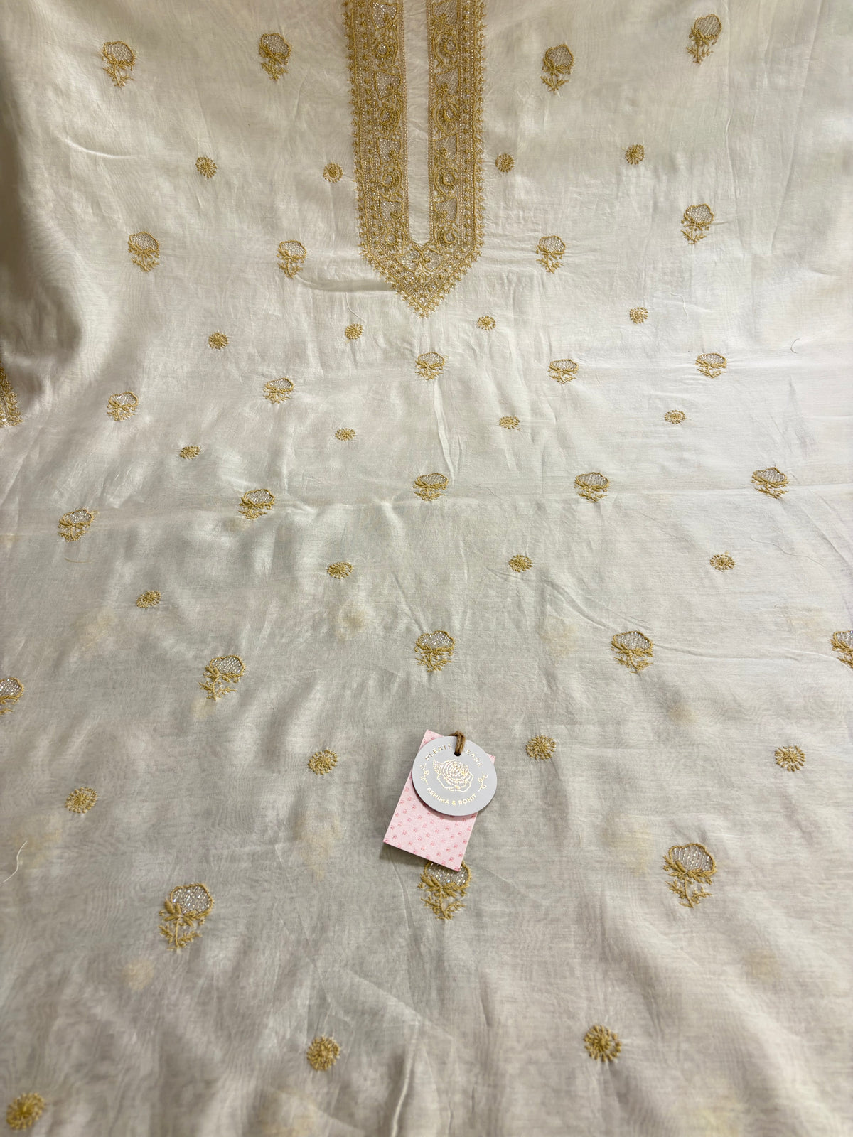 Dyeable Chanderi Silk Chikankari Bnarasi Boota Men’s Kurta
