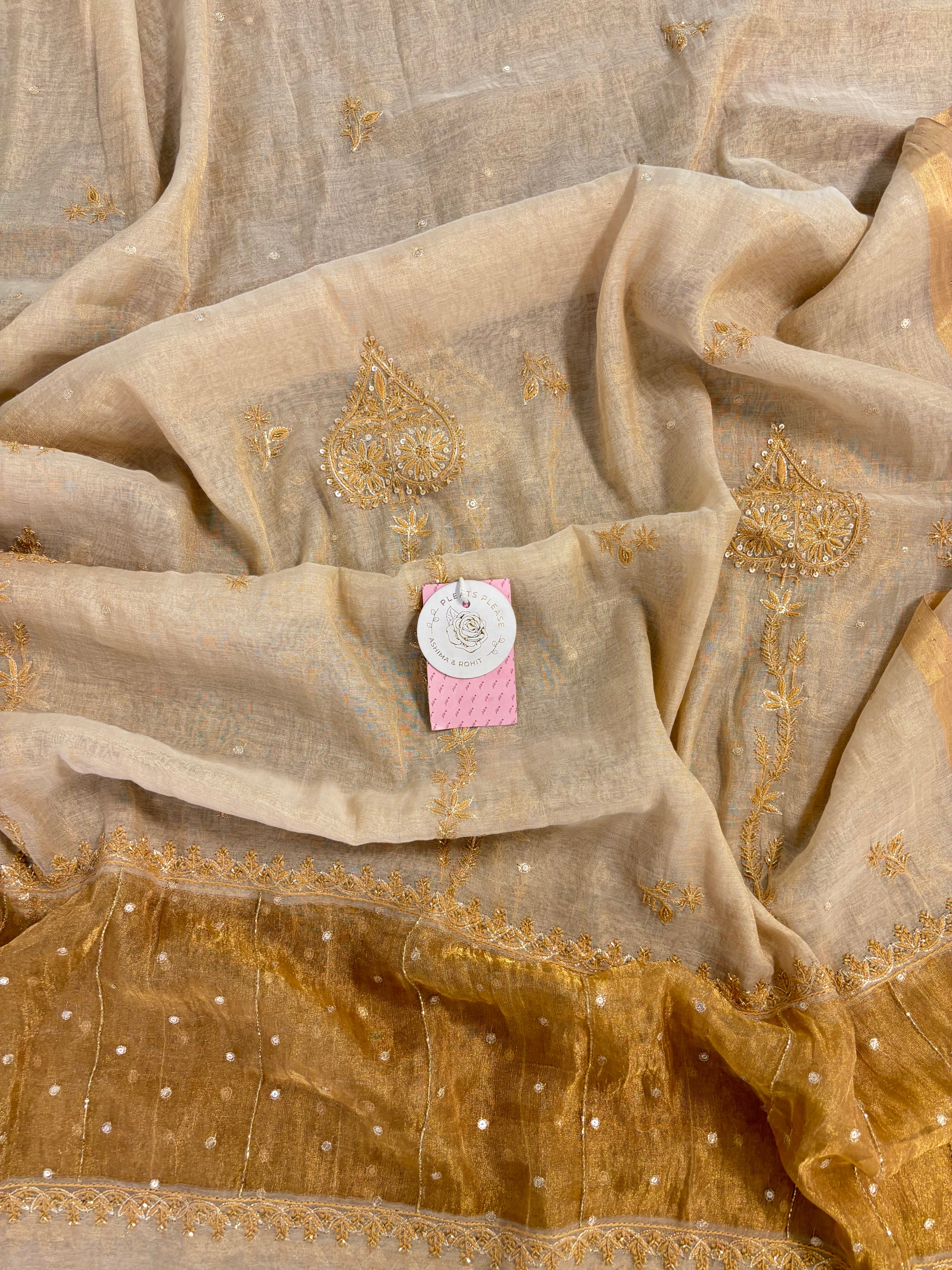 Dyeable Pure Tissue Chikankari Kurta & Dupatta