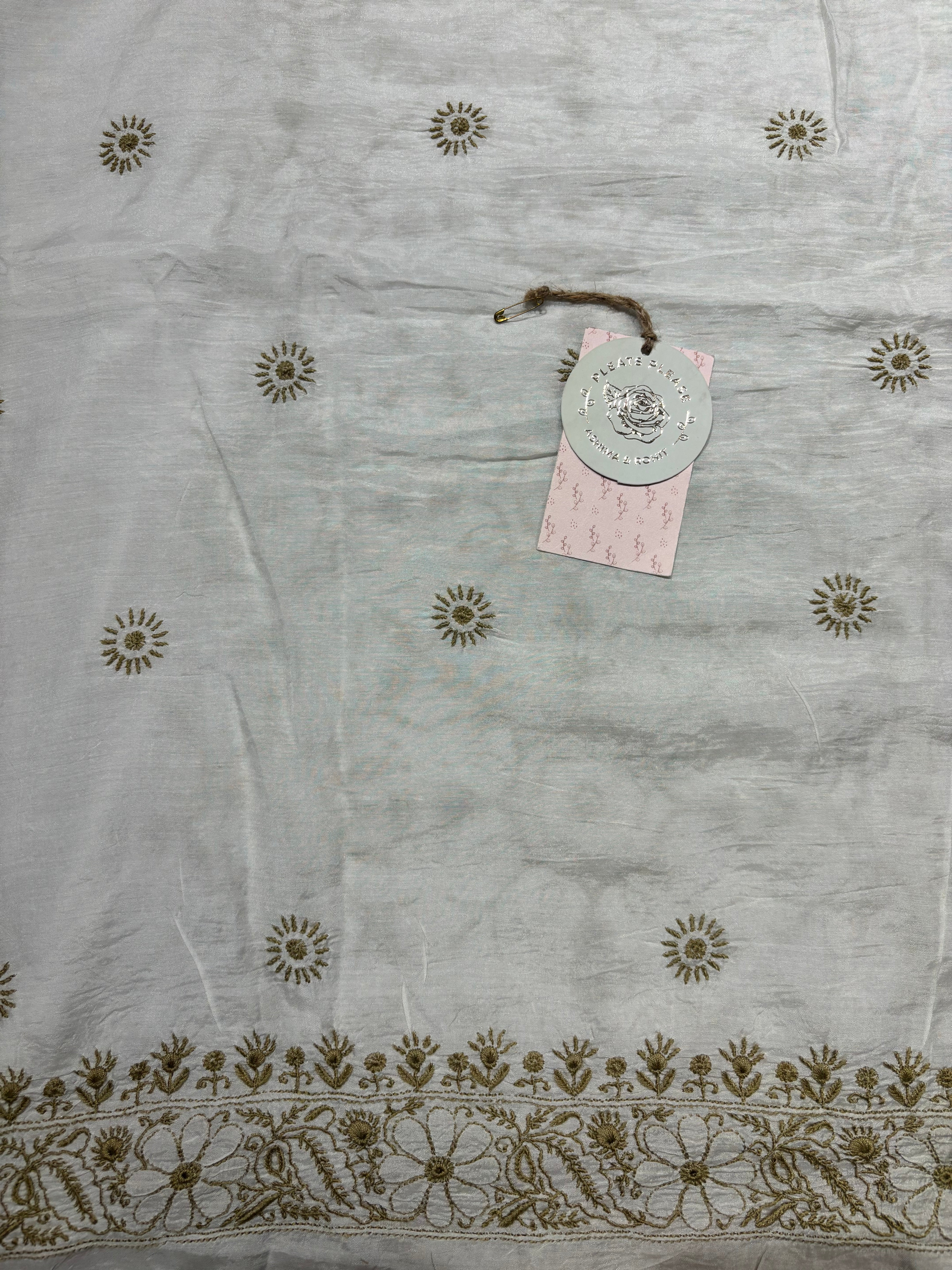 Dyeable Pure Muslin Silk Chikankari Men’s Kurta Fabric
