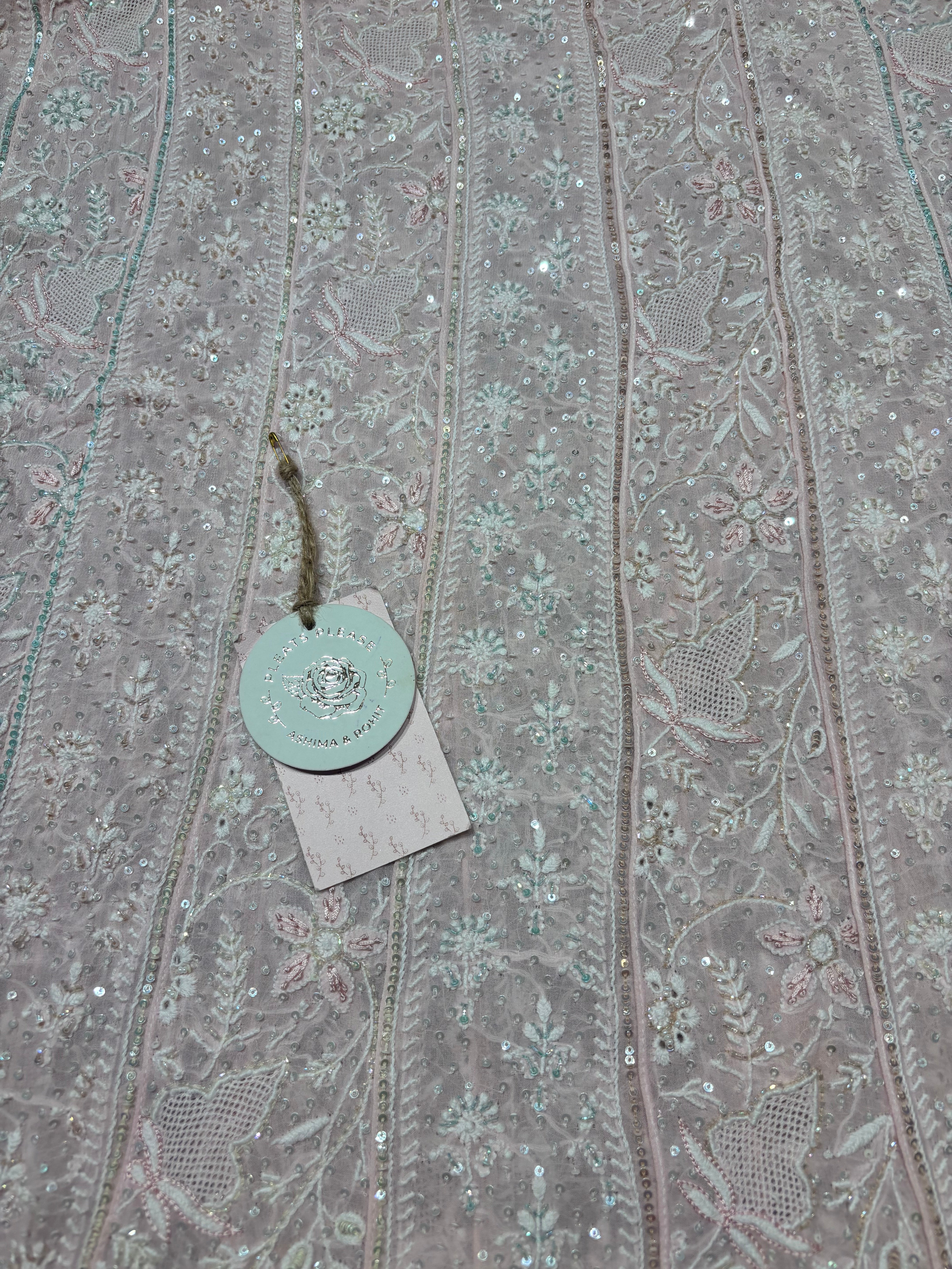Pink Pure and Premium Georgette Chikankari Anarkali and Dupatta set